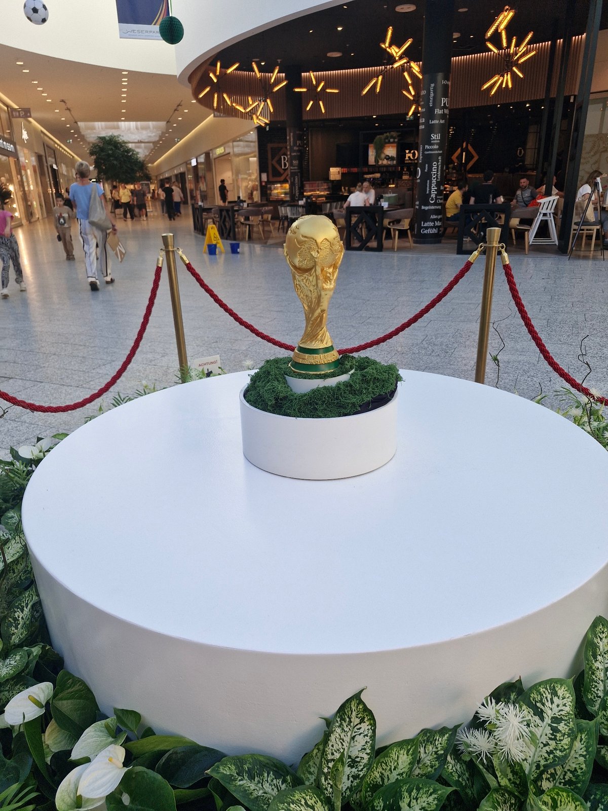 FIFA World Cup trophy on display at Bremen's Weserpark mall