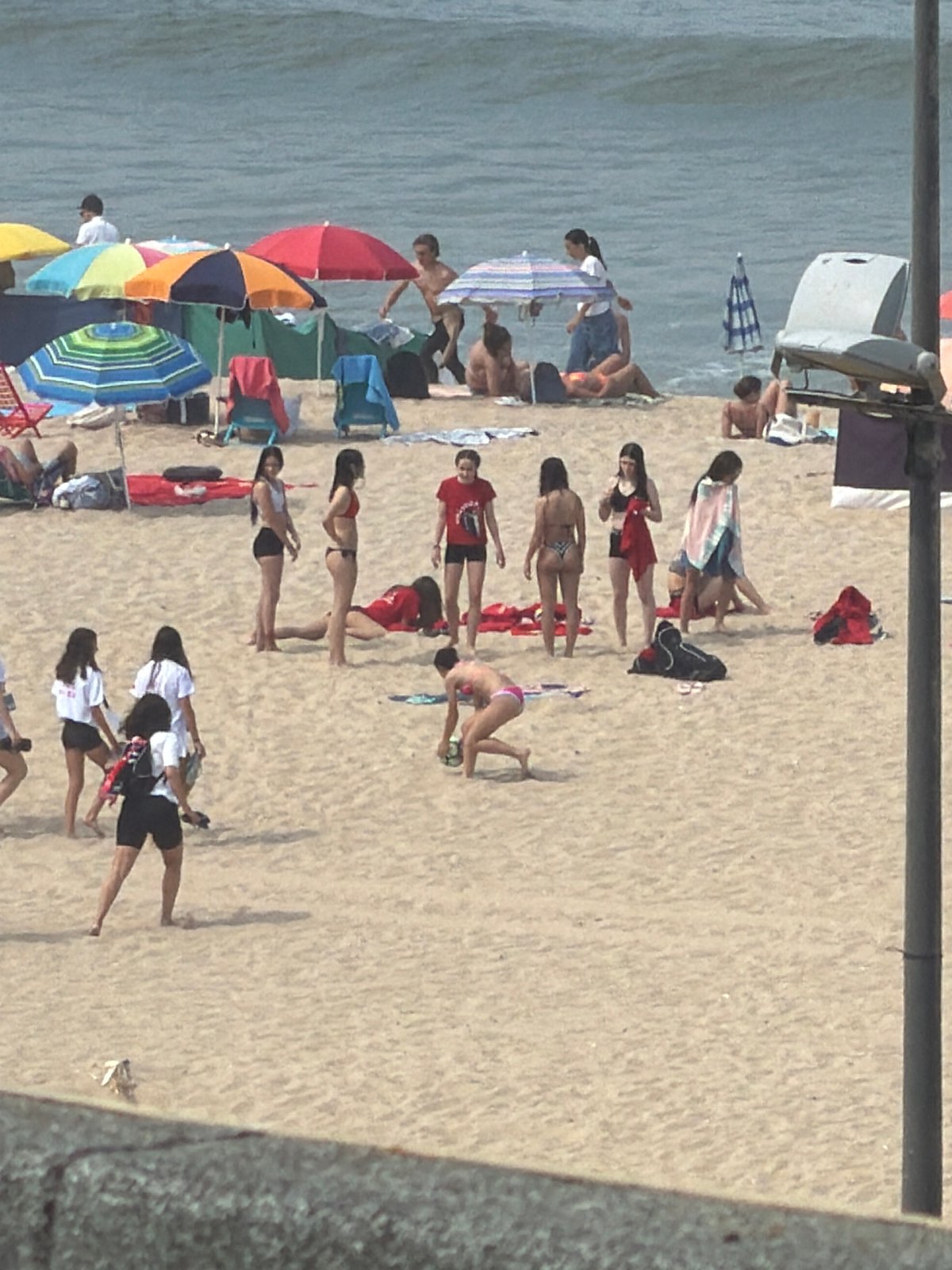 Busy beach day draws crowds to Espinho, Portugal shores