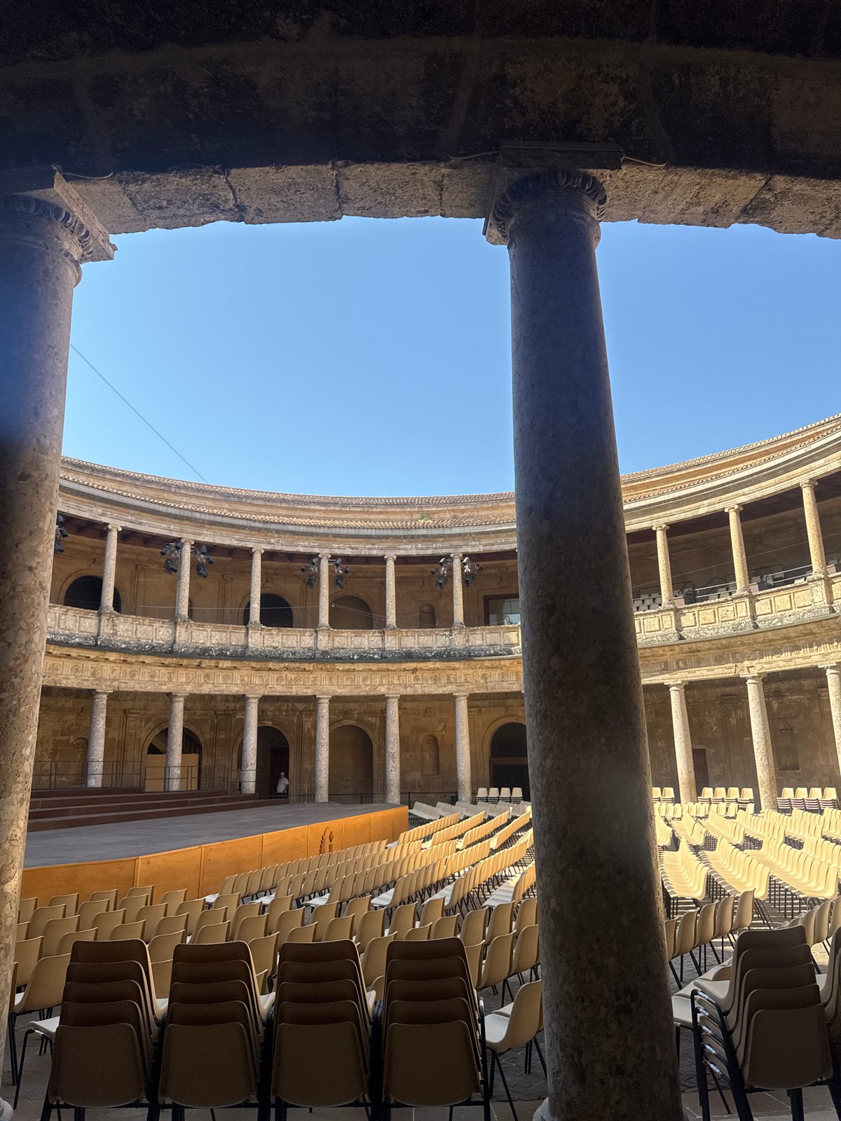 Morning walkthrough of the Alhambra's courtyards, towers, and stonework