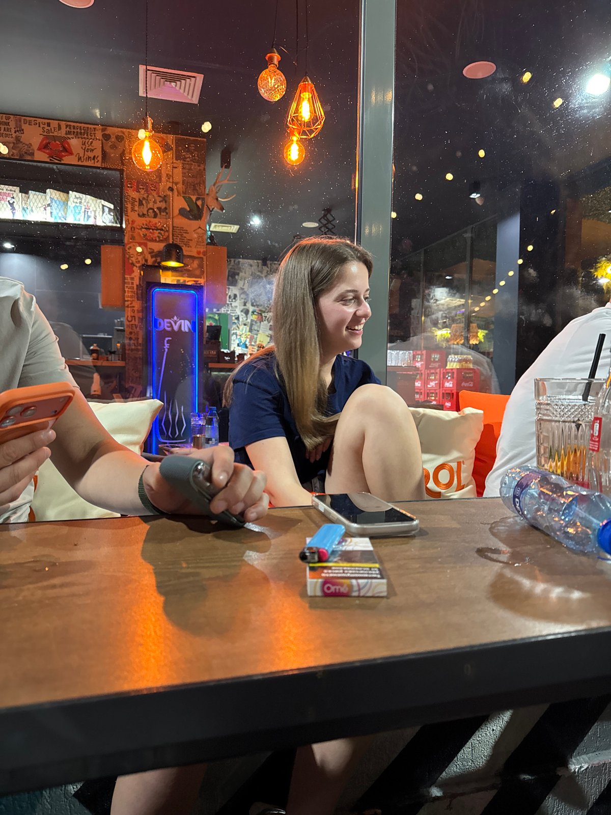 Late evening at a Lovech bar, inside and out