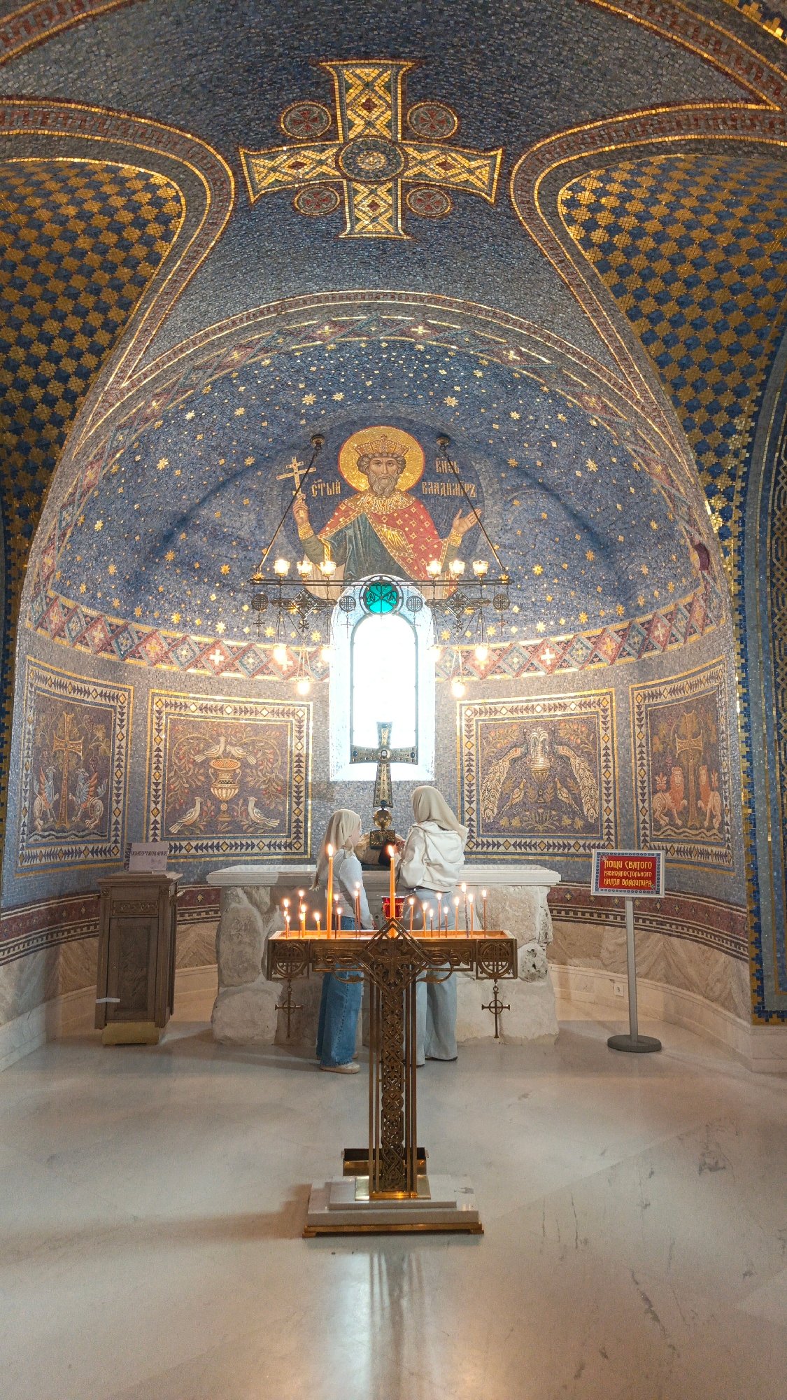 Visitors document St. Vladimir Cathedral tour in Sevastopol