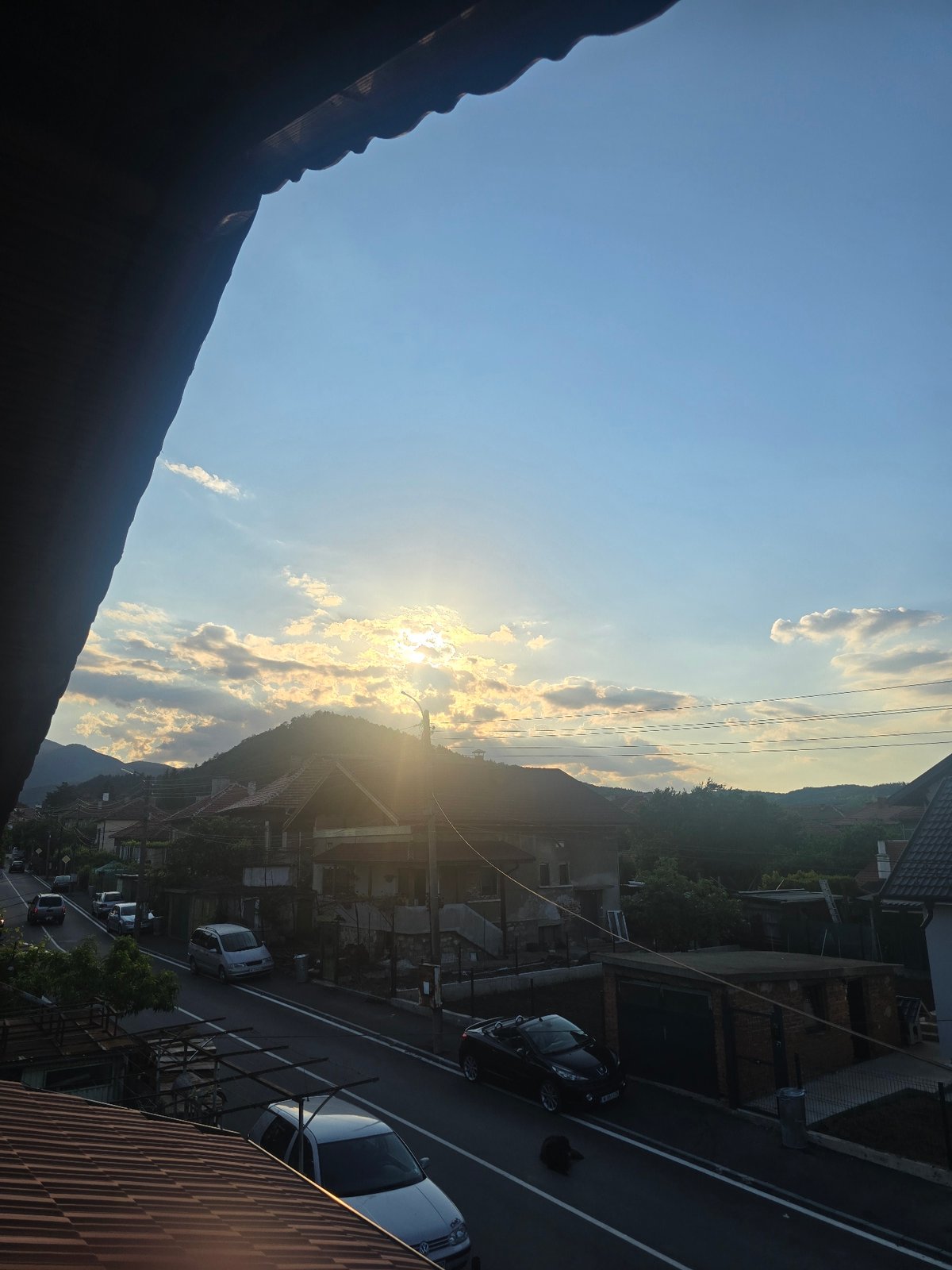 Rooftop views document afternoon scenes across Berkovitsa, Bulgaria