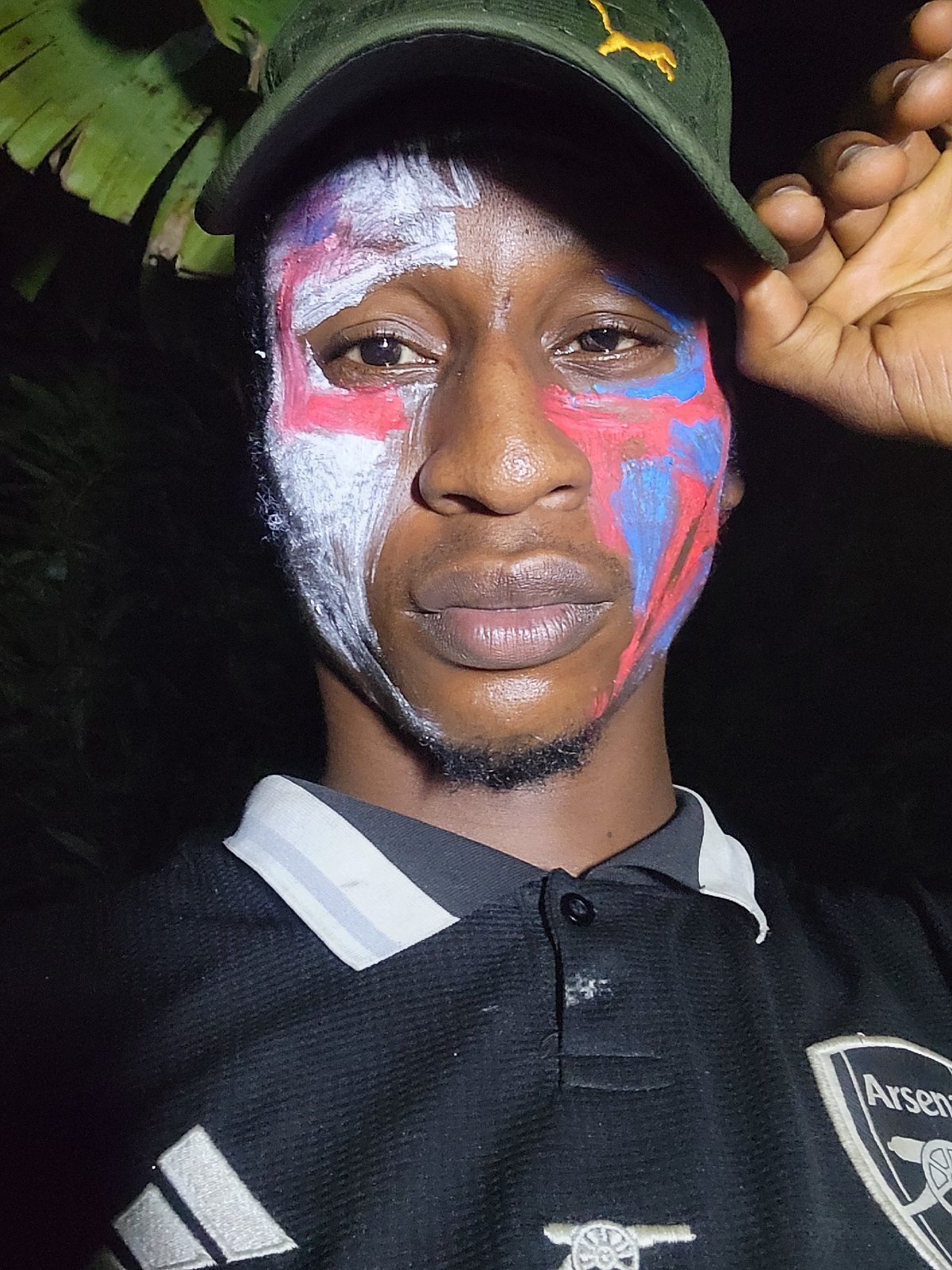Person spotted wearing patriotic red, white, blue face paint