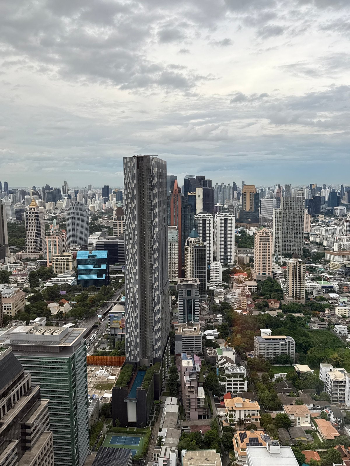 Bangkok skyline and streets on a stormy late morning