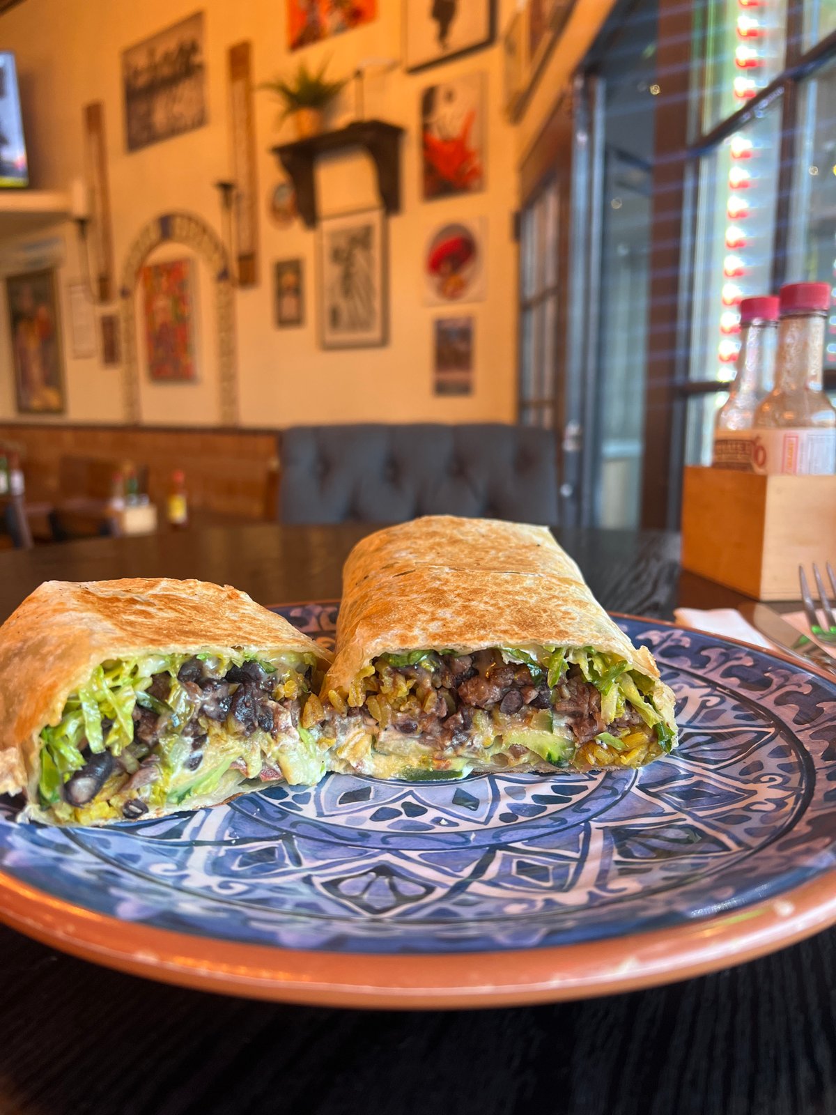 Beach day with waves, dining, and burrito meal