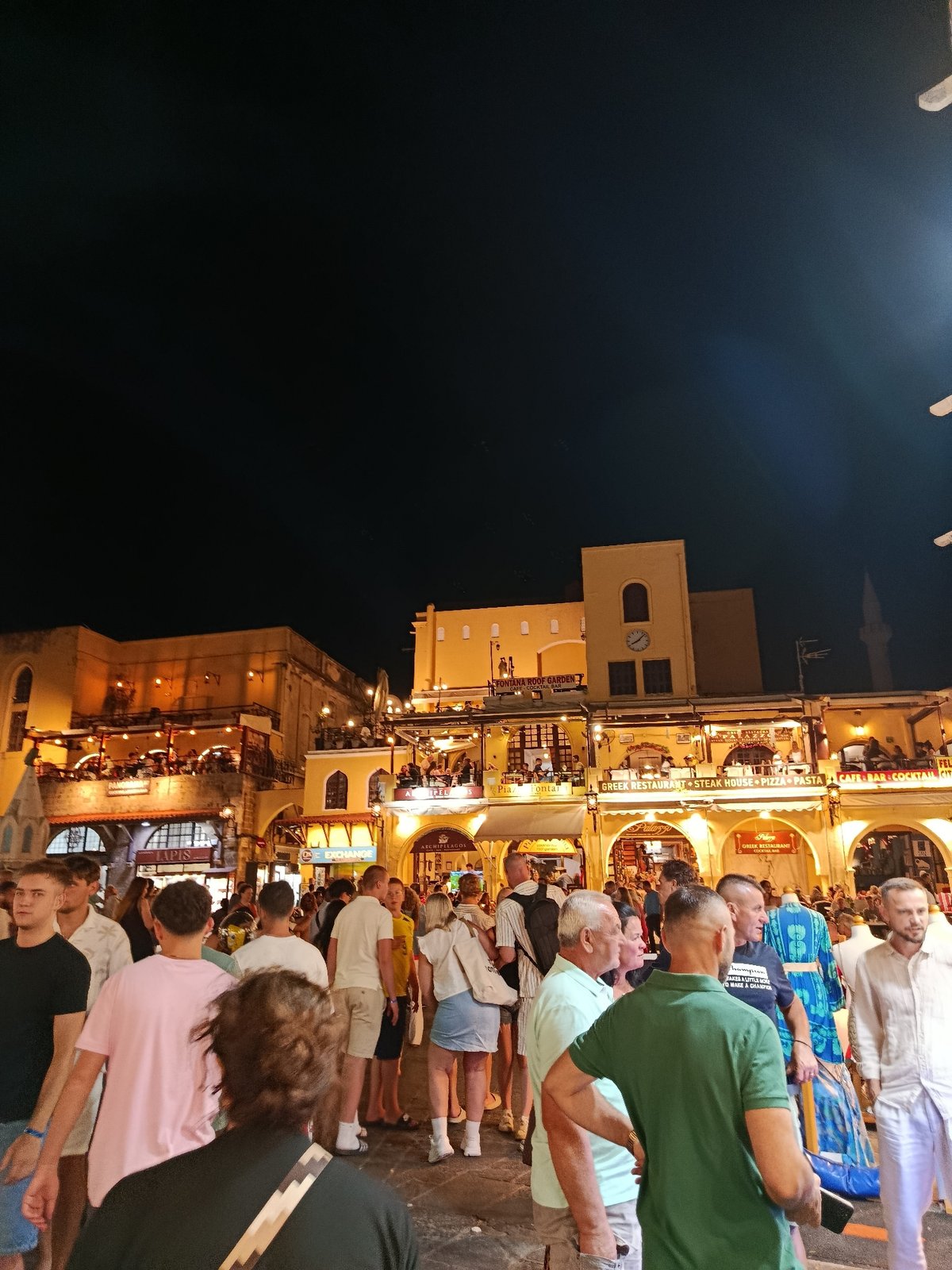 Rhodes Old Town buzzing on a summer evening