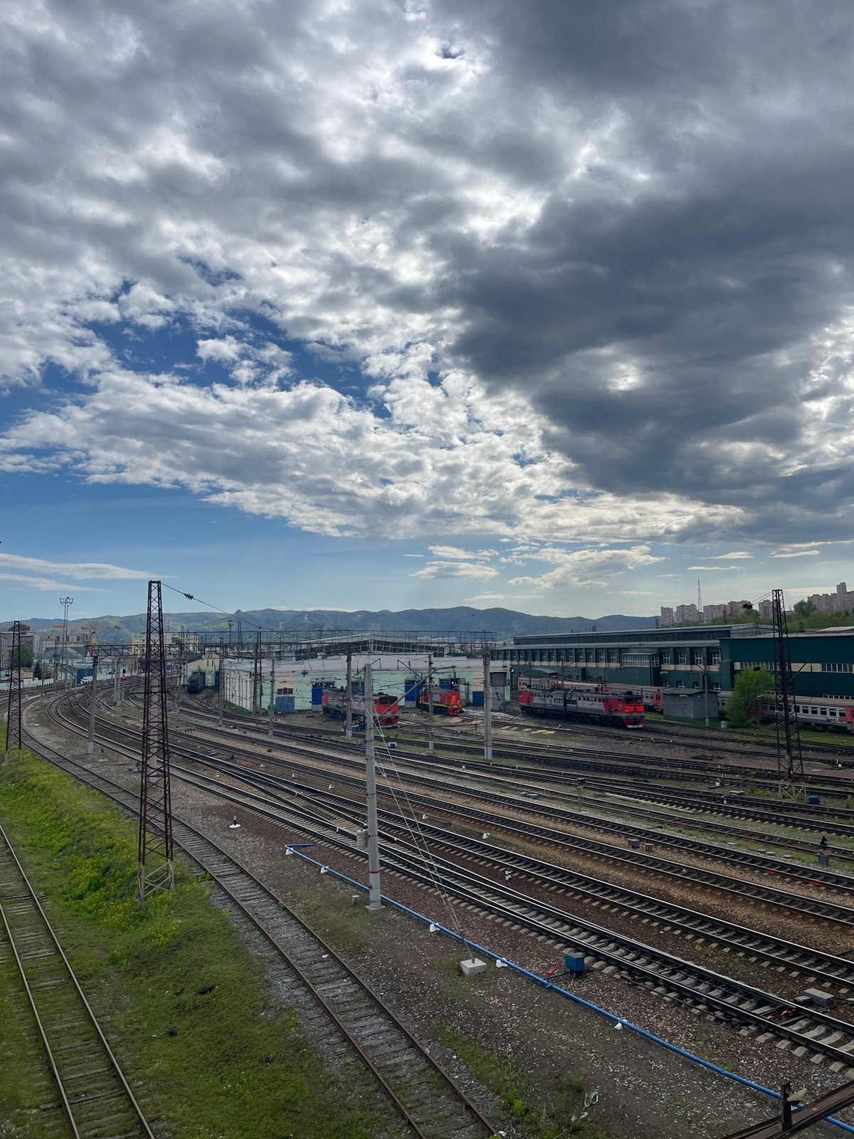 Railroad yard operations captured in Krasnoyarsk, Russia