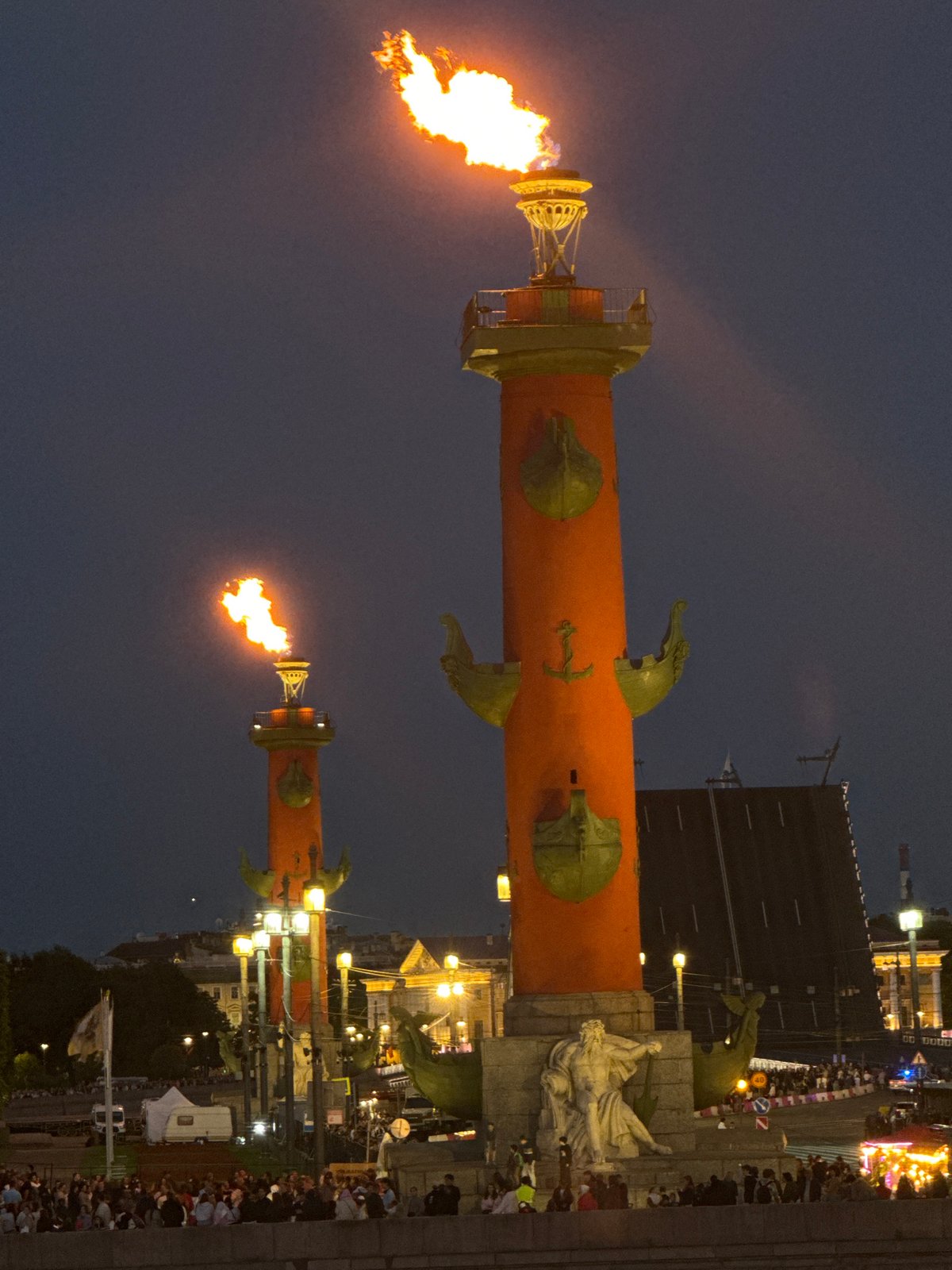 Evening dancing and waterfront activity in St. Petersburg