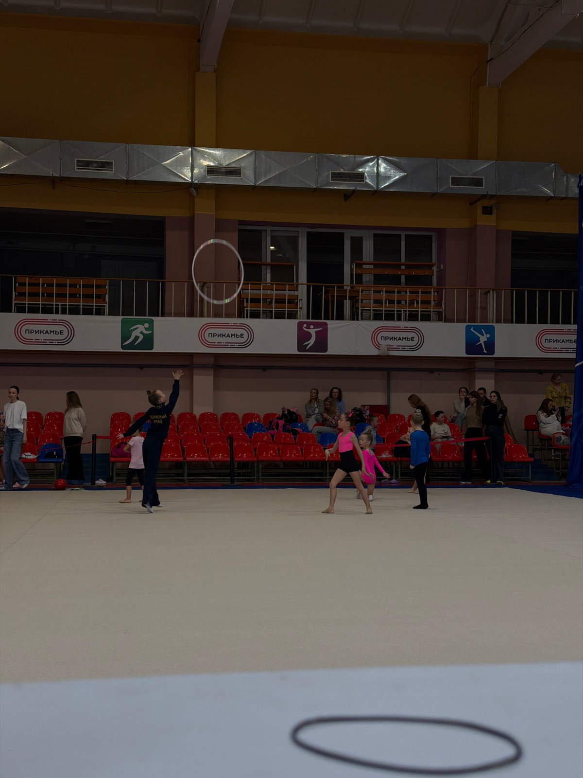Young gymnasts compete in indoor meet in Perm, Russia