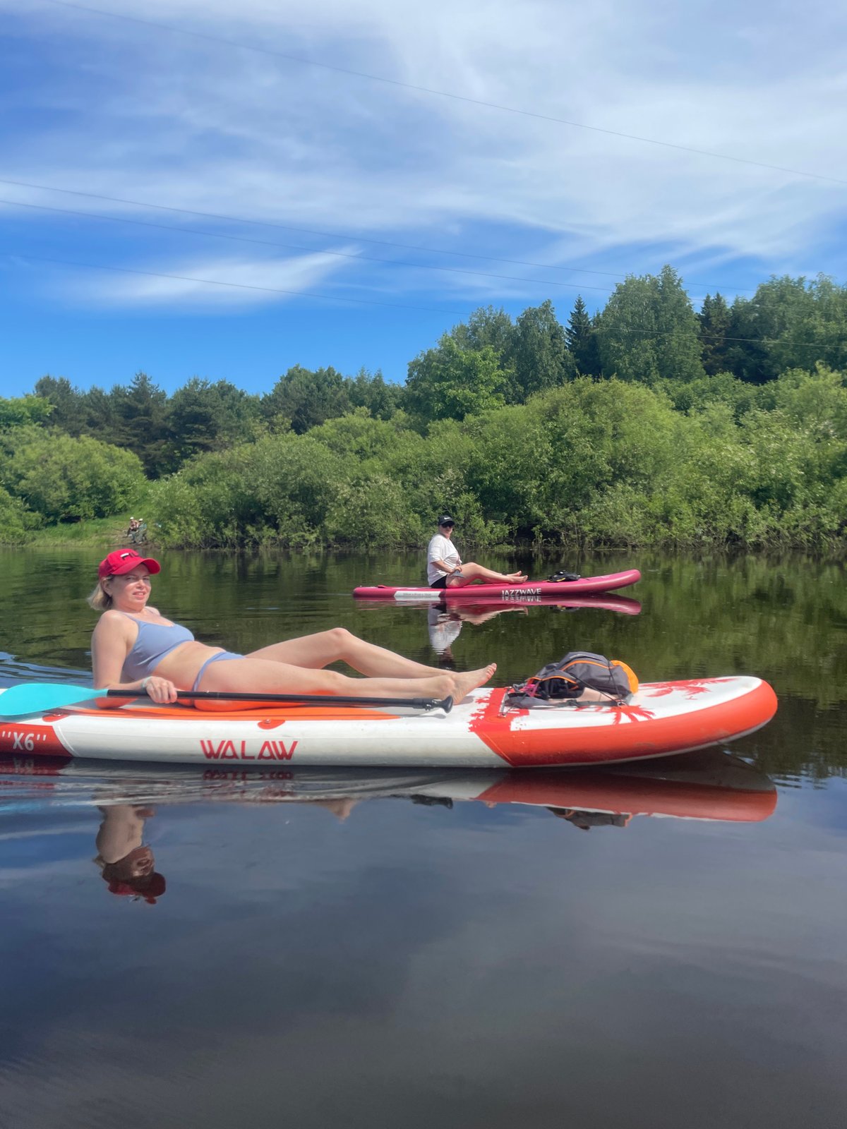 Morning paddleboarding session captured on Vologda waterways