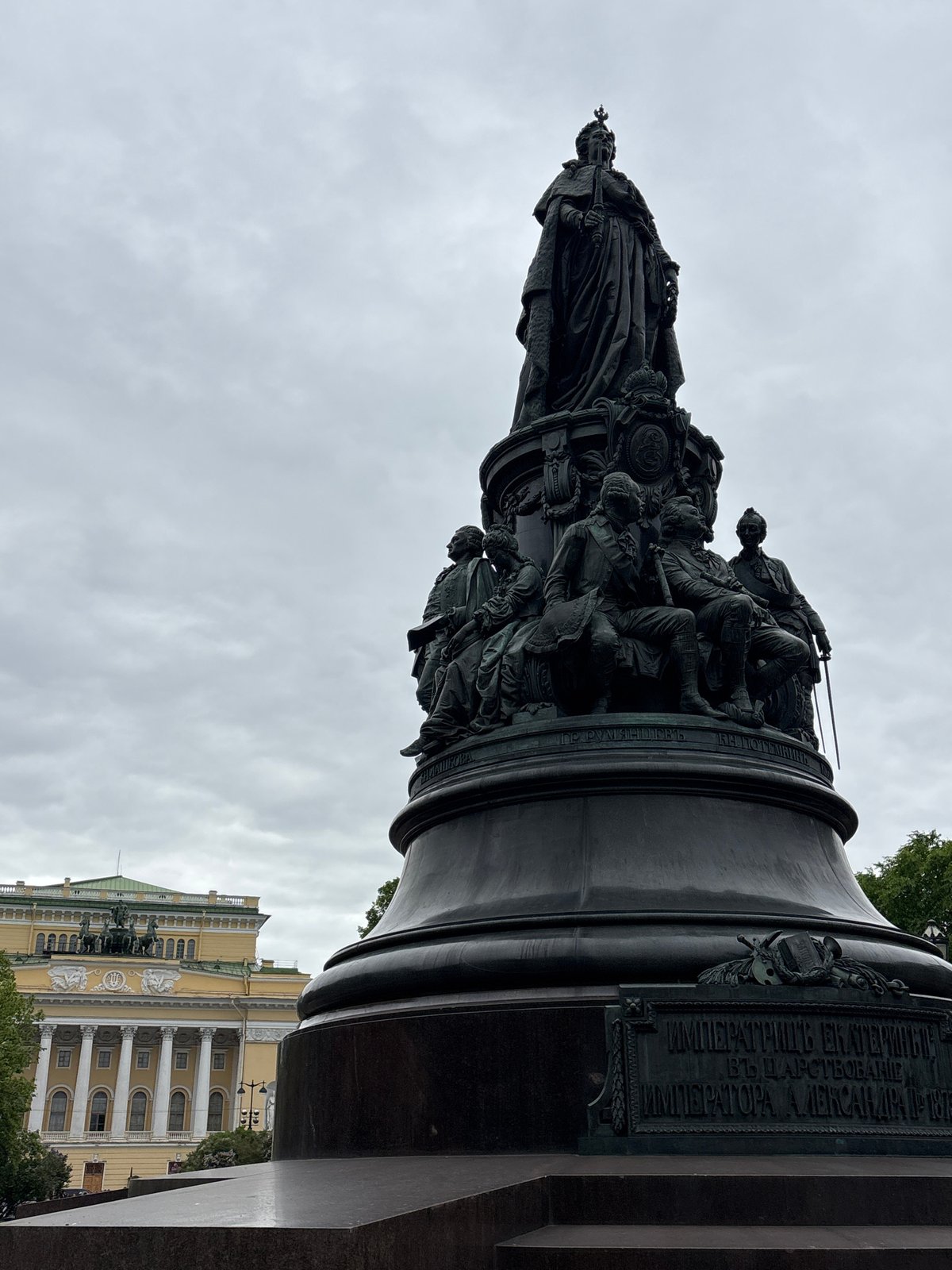 Tourist documents walking tour through historic Saint Petersburg landmarks