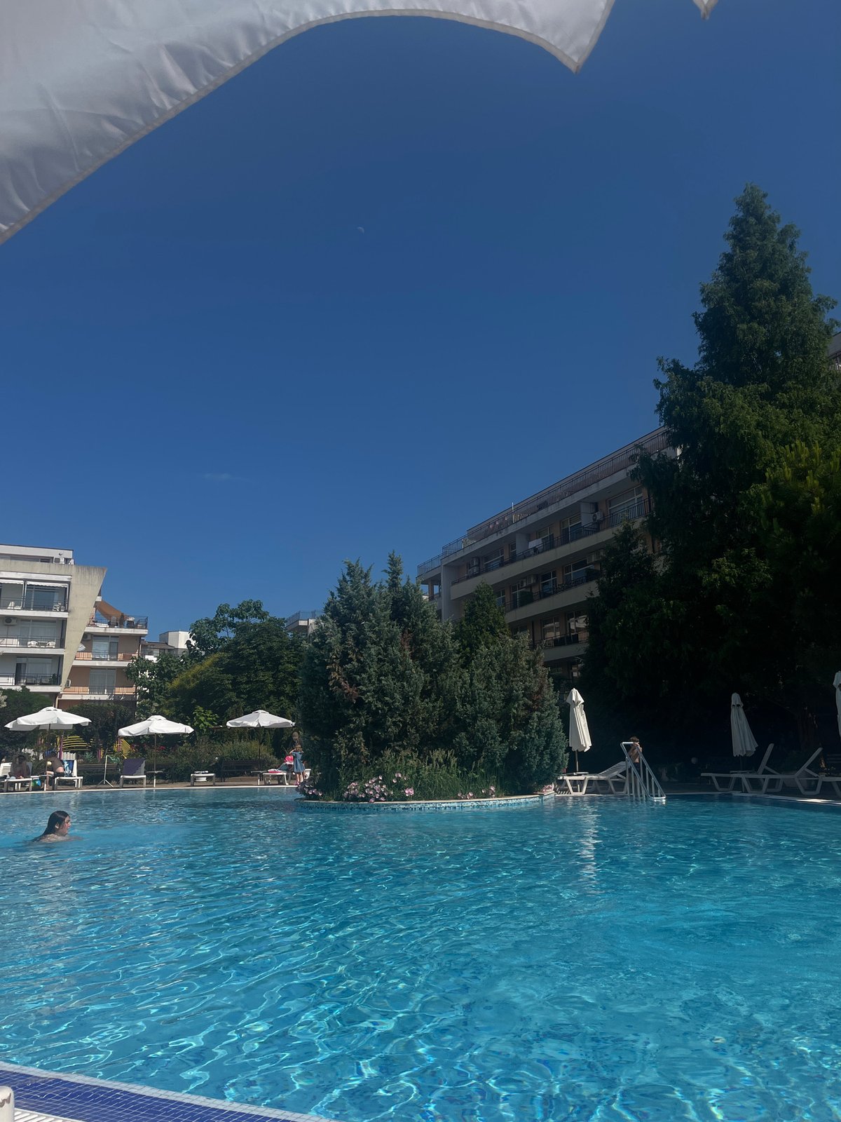 Lazy afternoon at a resort pool in Nesebar, Bulgaria