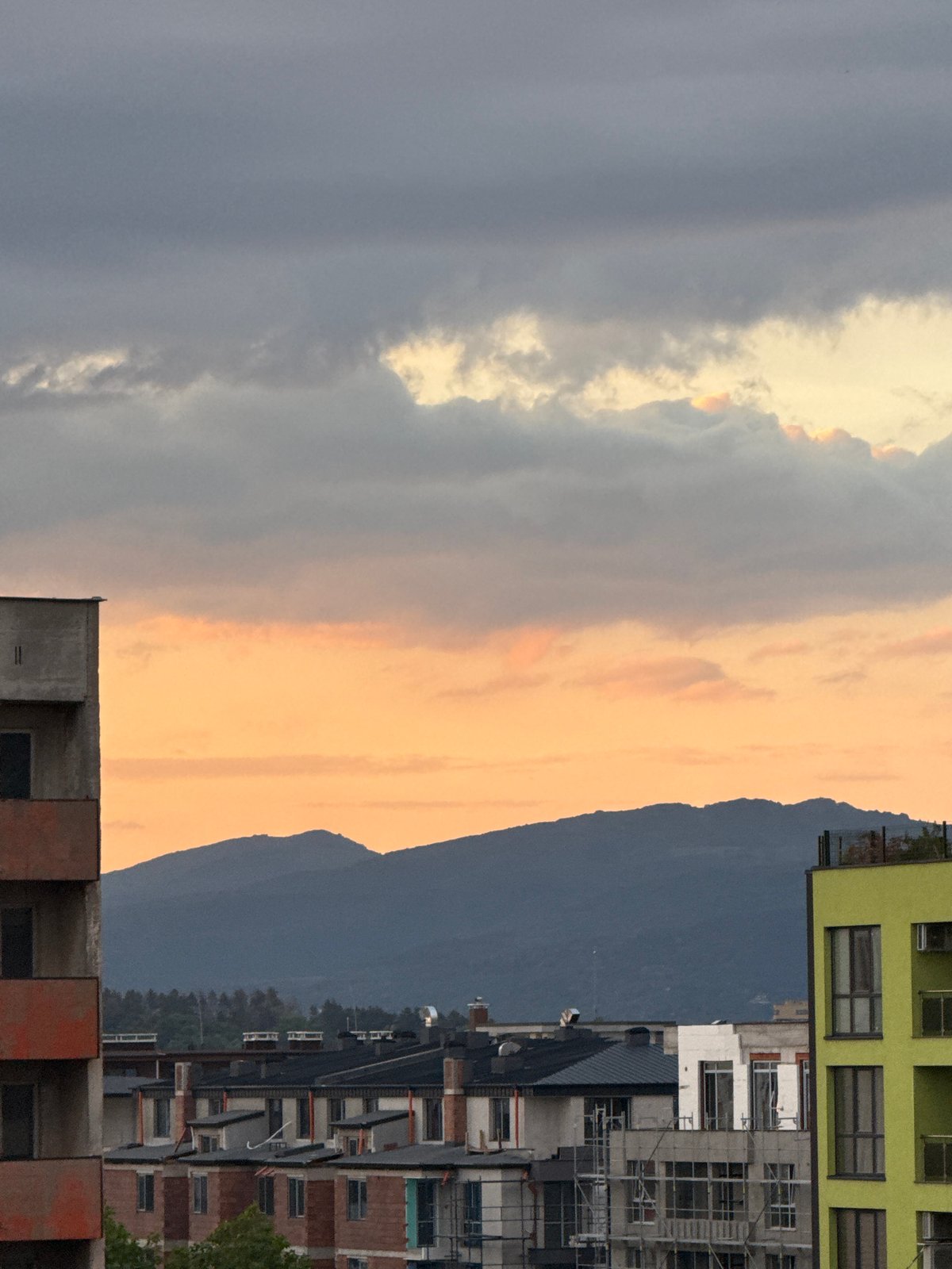 Early morning mountain view documented in Sofia, Bulgaria