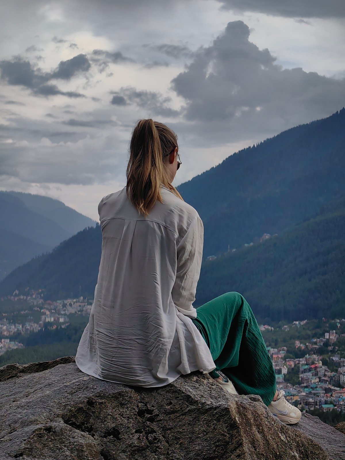 Quiet moment above Manali, taking in the valley view