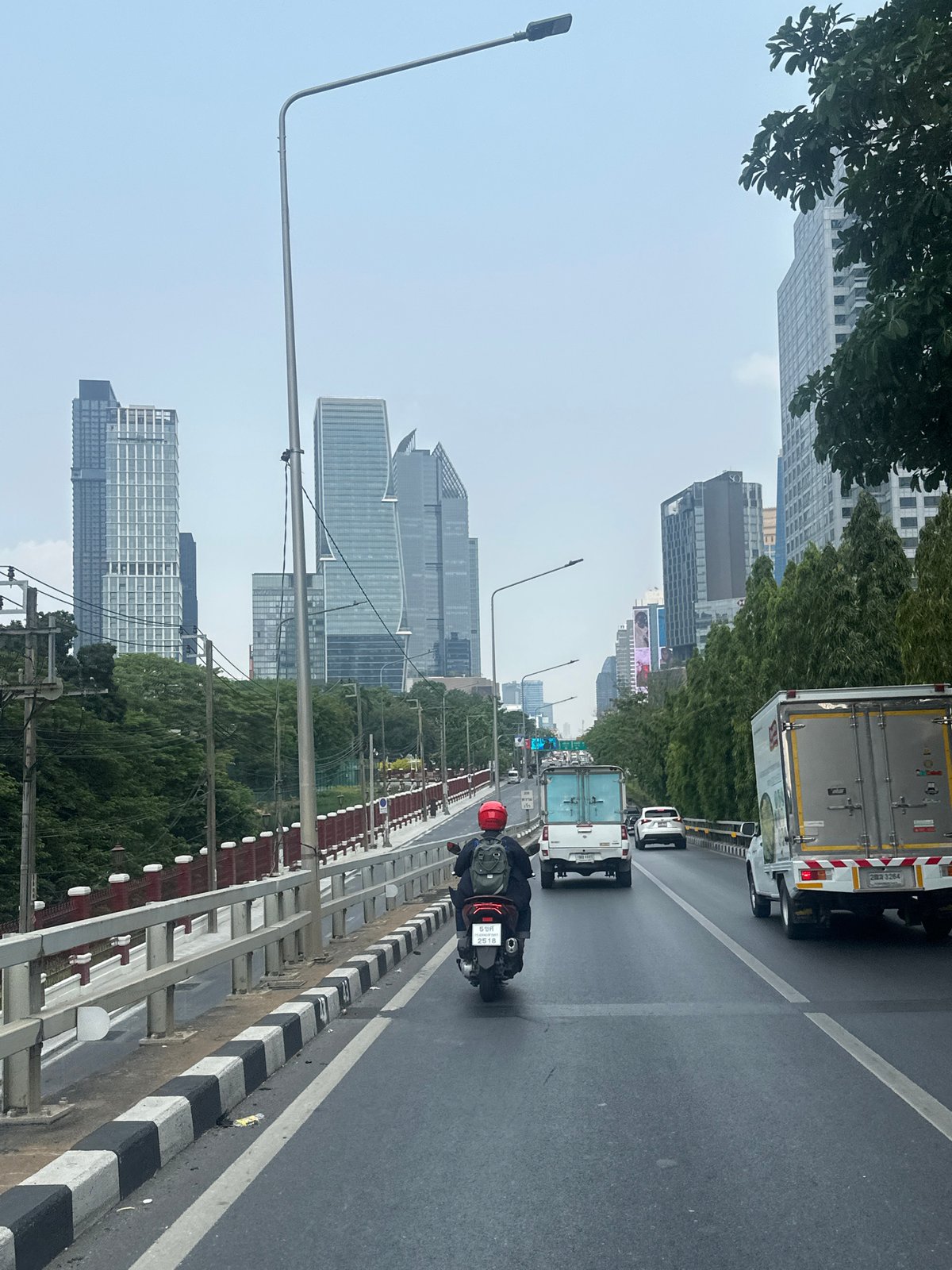 Morning traffic observed on Bangkok elevated highway