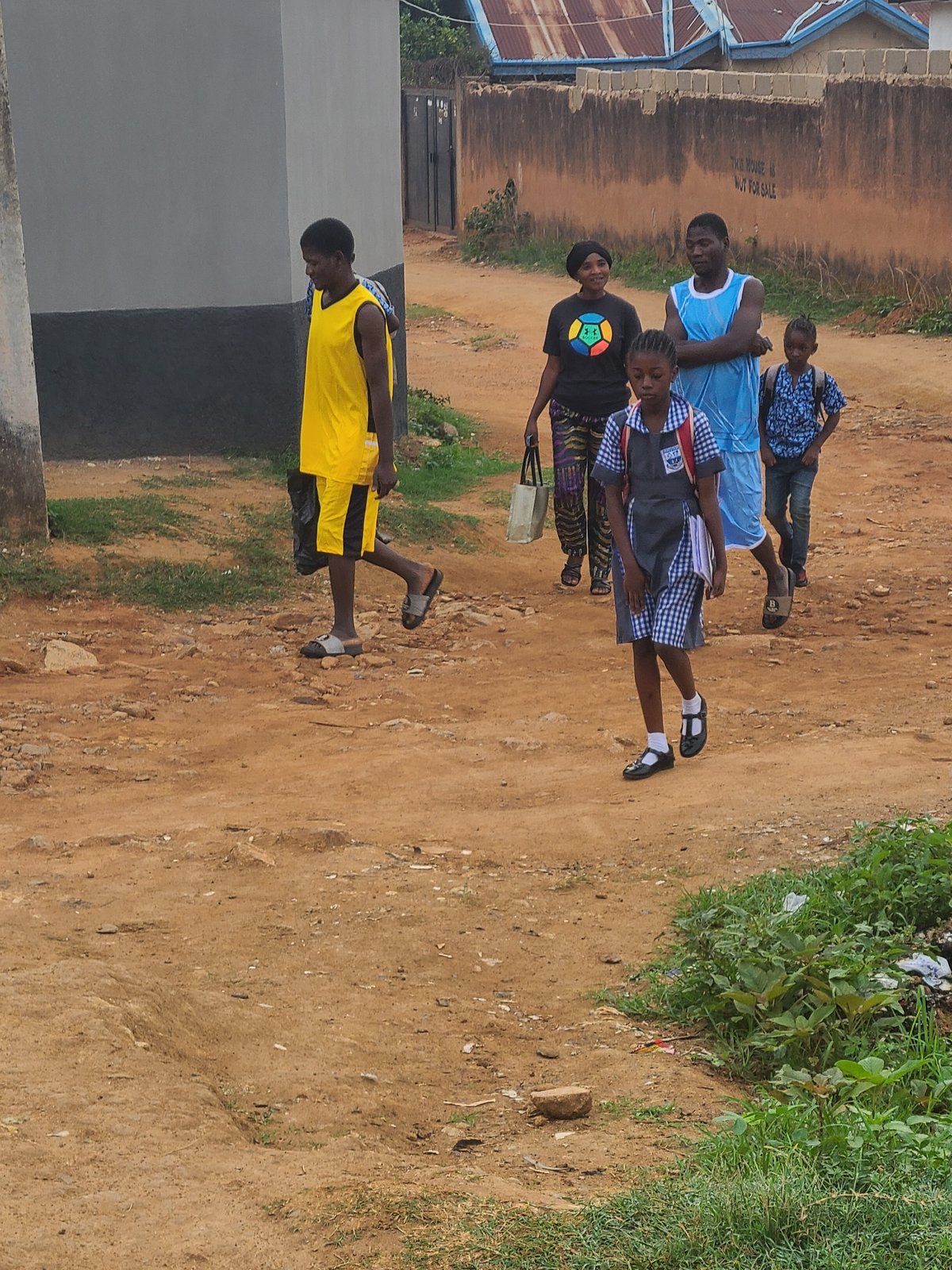 Morning street scenes documented in Jos, Nigeria residential area