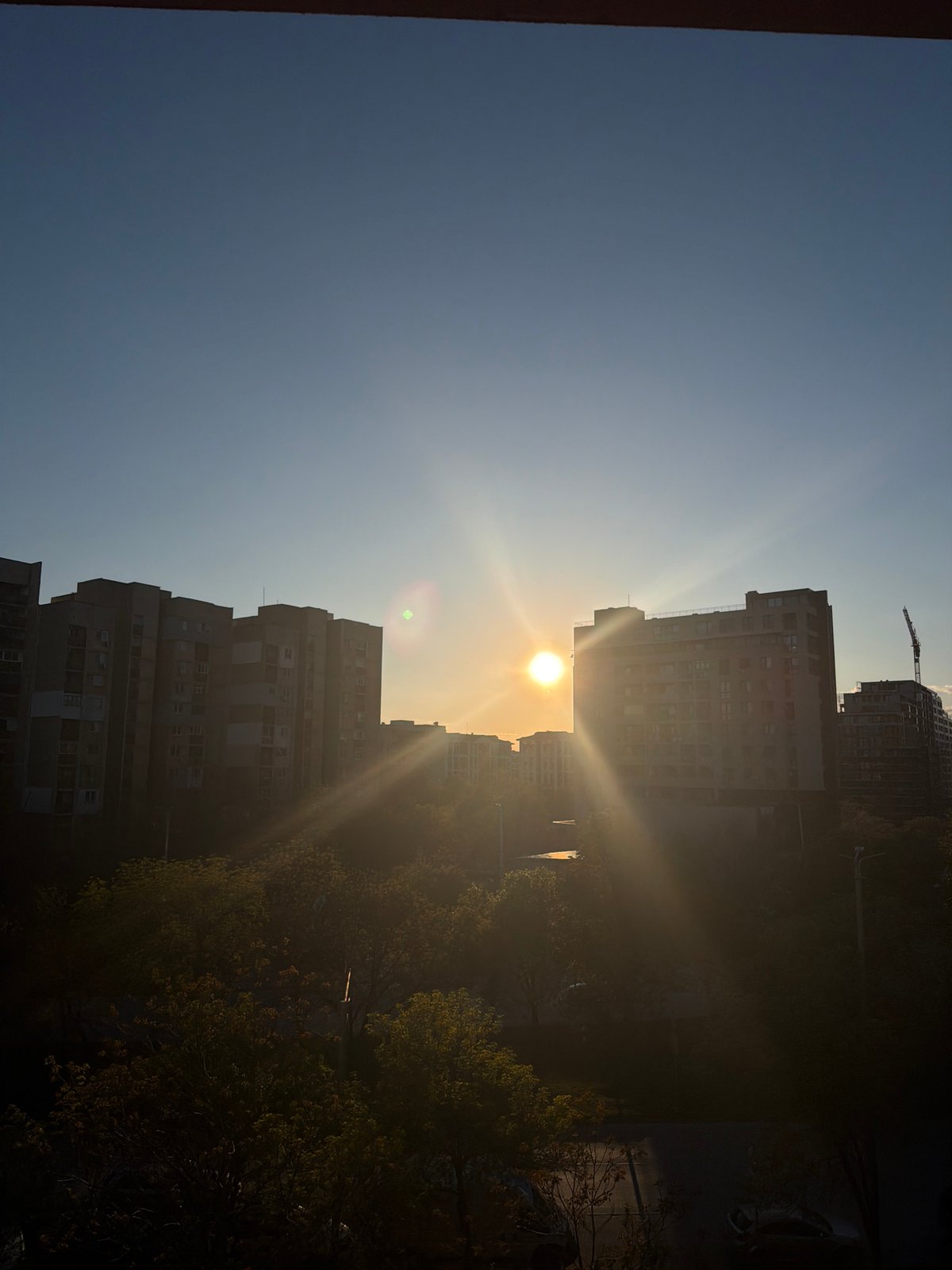 Golden hour lighting photographed across Plovdiv, Bulgaria