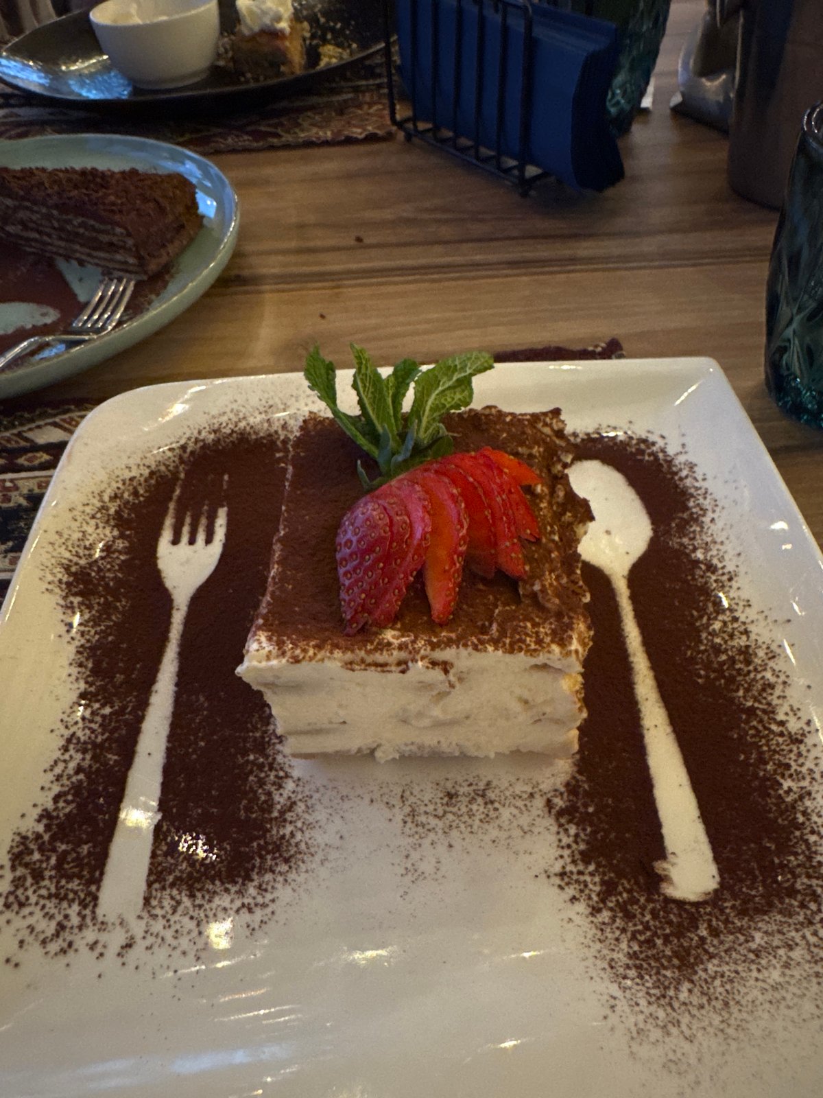 Decorated cake slice with strawberries observed in Kostinbrod