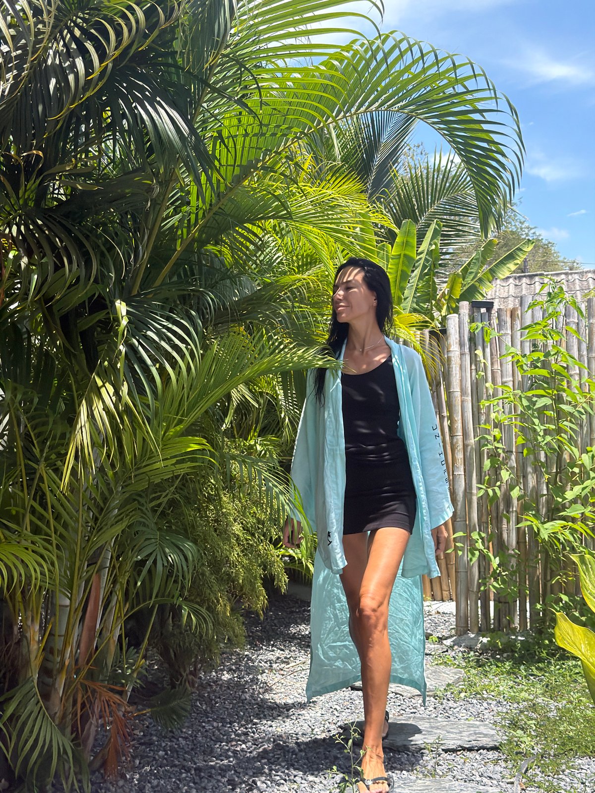 Strolling a tropical garden path in Ko Samui