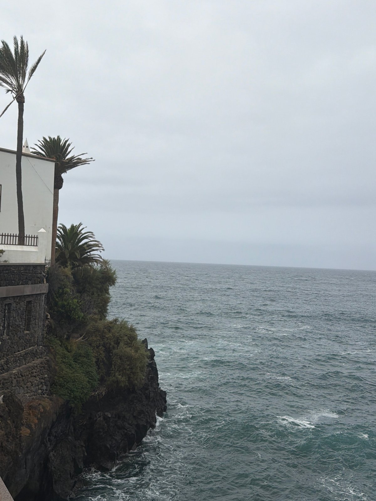 Rough waves hit Puerto de la Cruz's volcanic coastline
