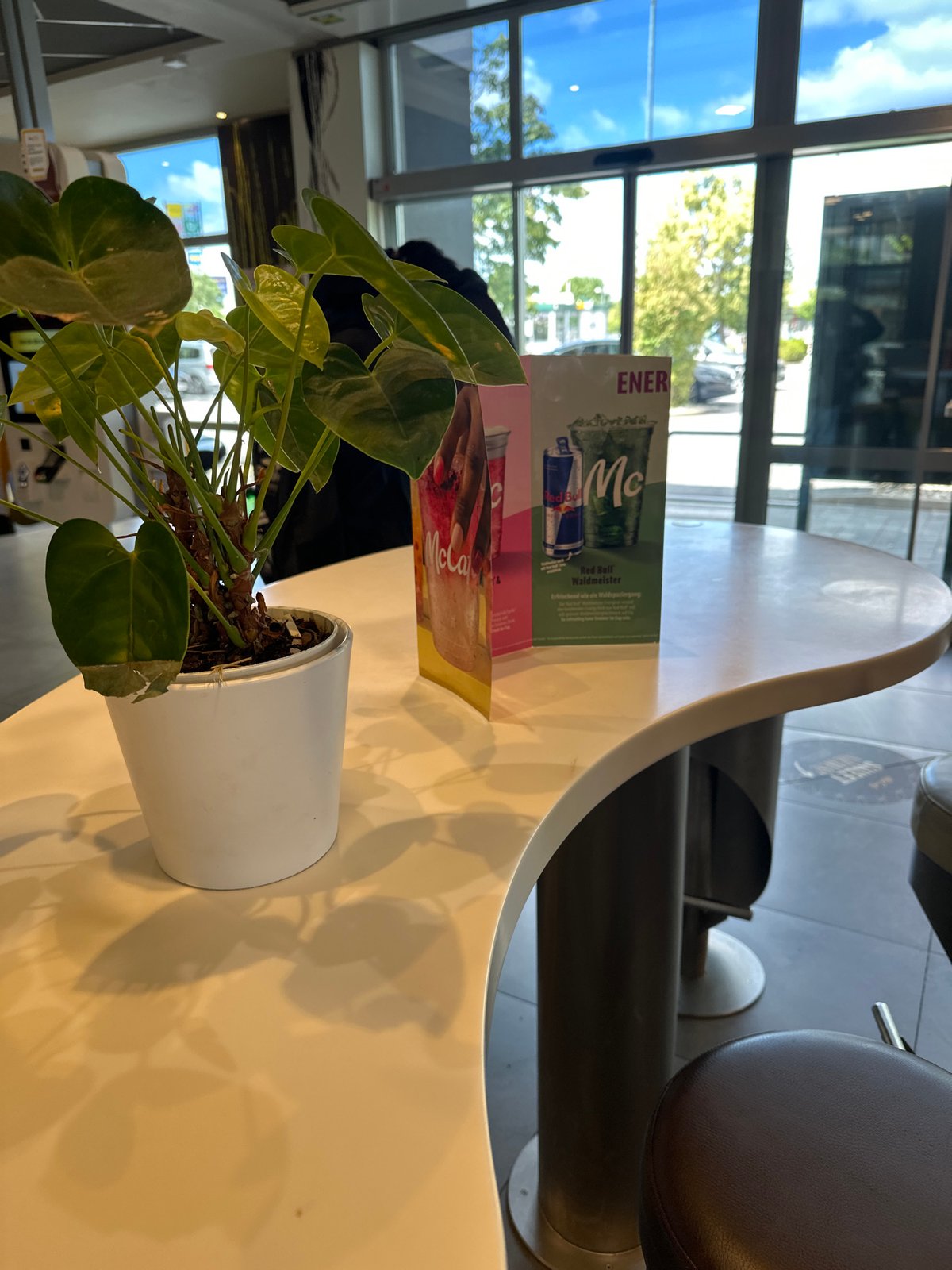 McDonald's restaurant visit with ordering, dining, and meal cleanup
