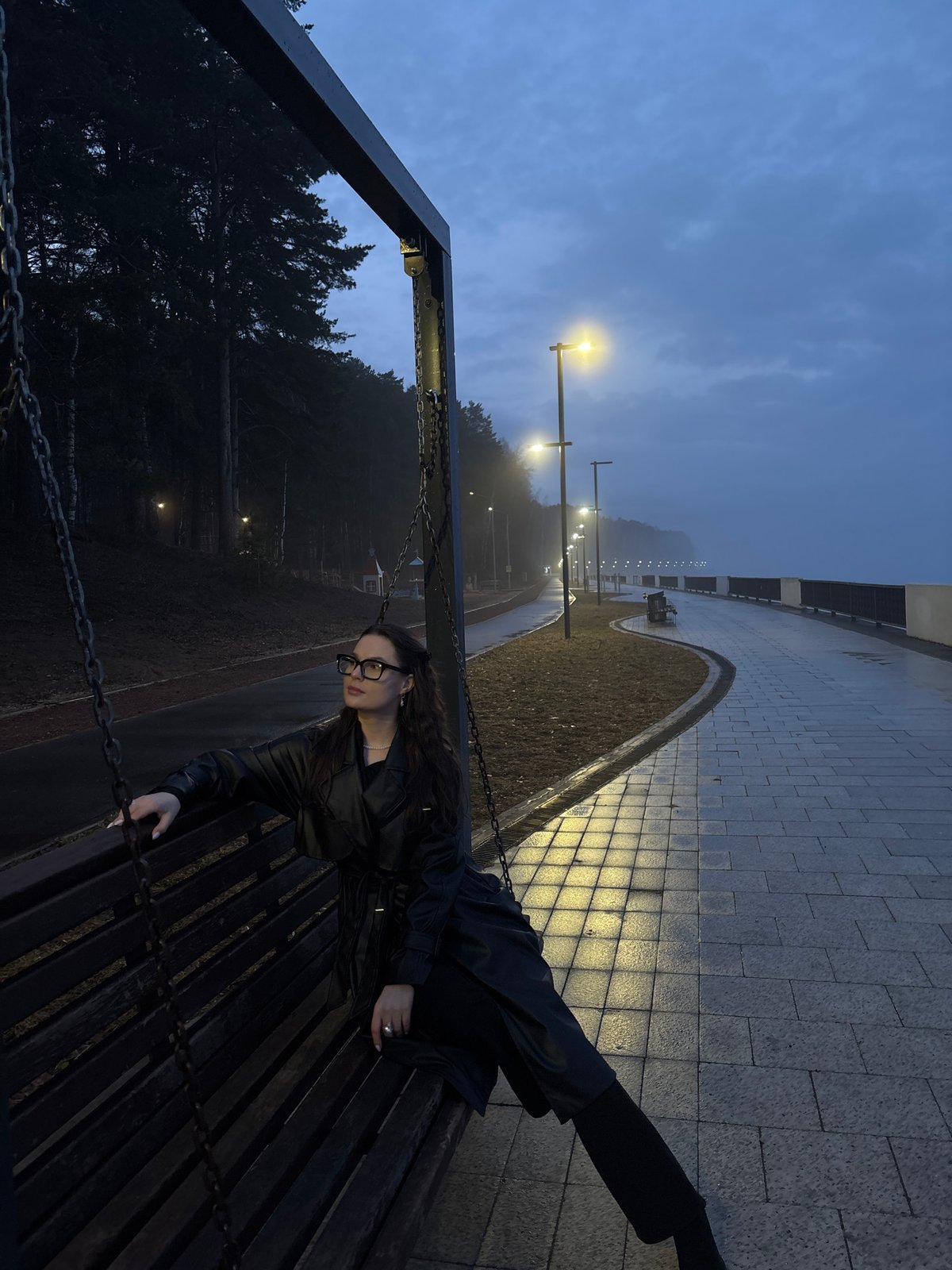 Evening park scenes documented in Chaikovsky, Russia