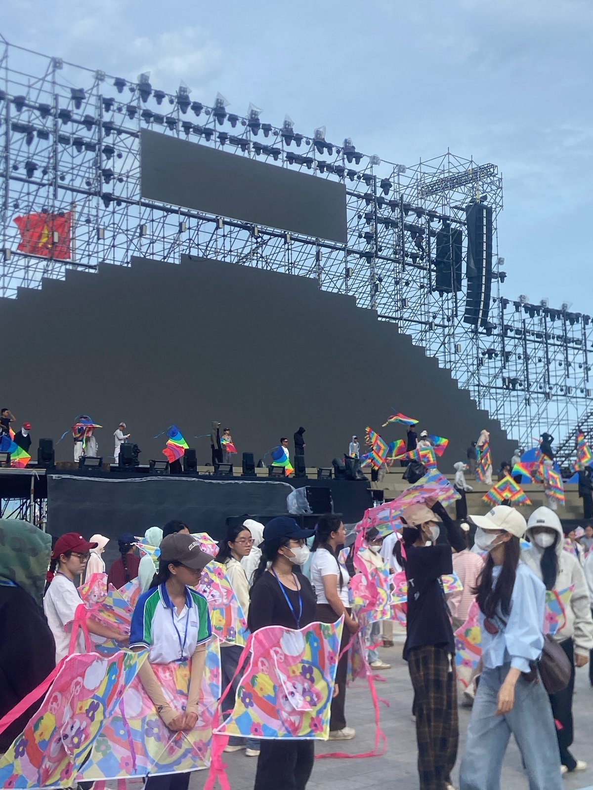 Nha Trang streets buzz around a large outdoor stage event