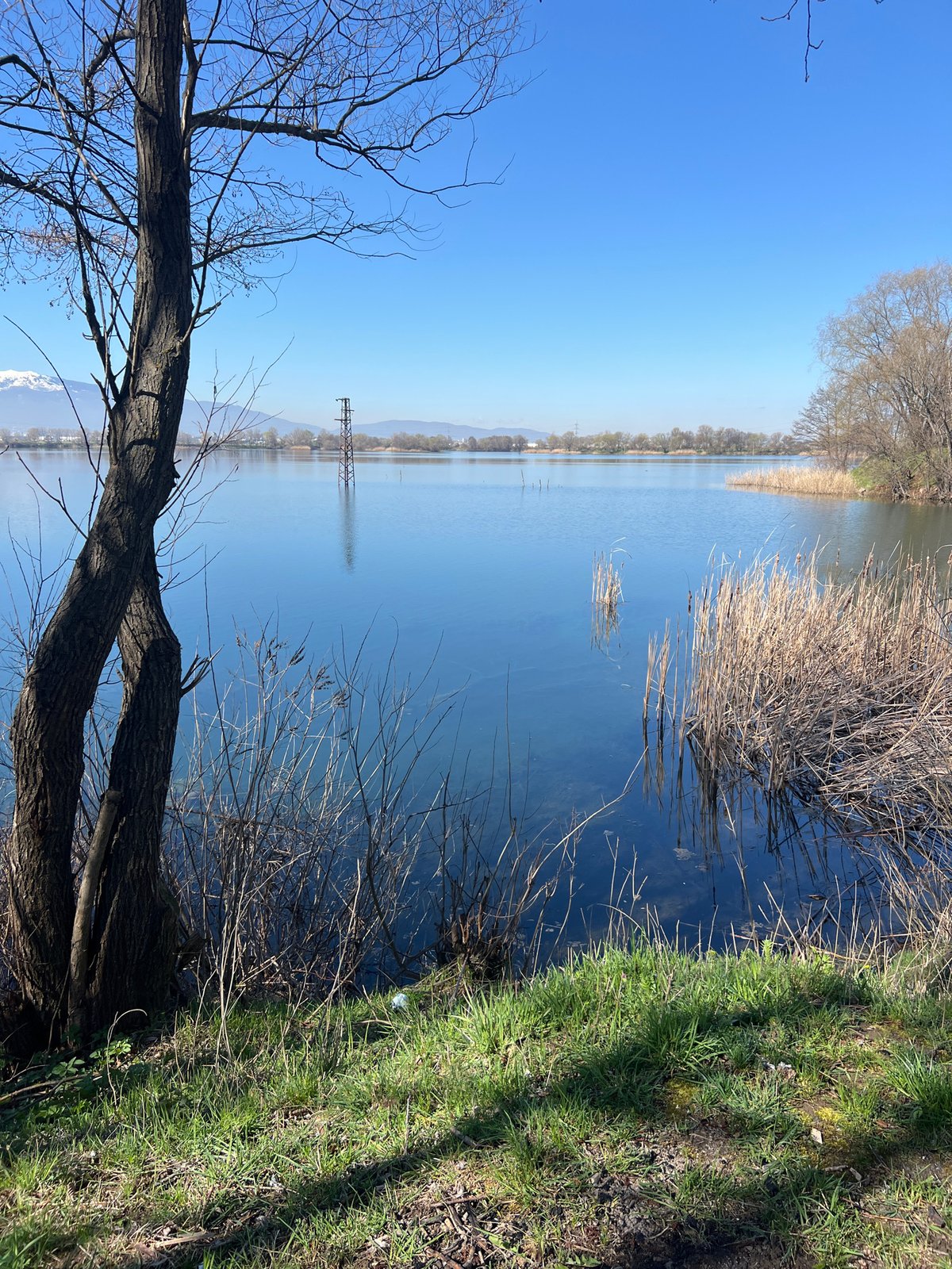 Clear skies reflect in Sofia waterway on Monday morning
