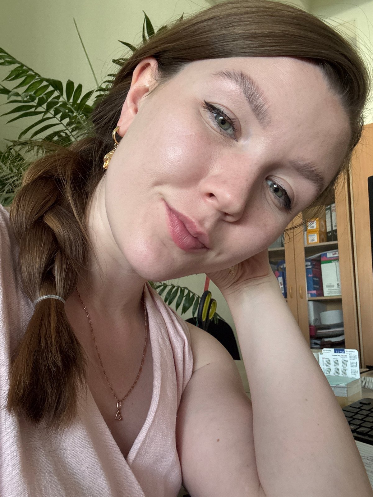 Office worker documents selfies and workspace in Izhevsk