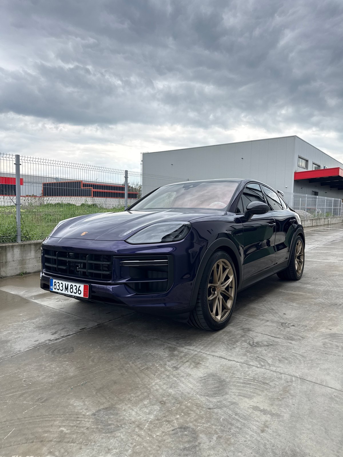 Porsche SUV spotted parked in Plovdiv during overcast conditions