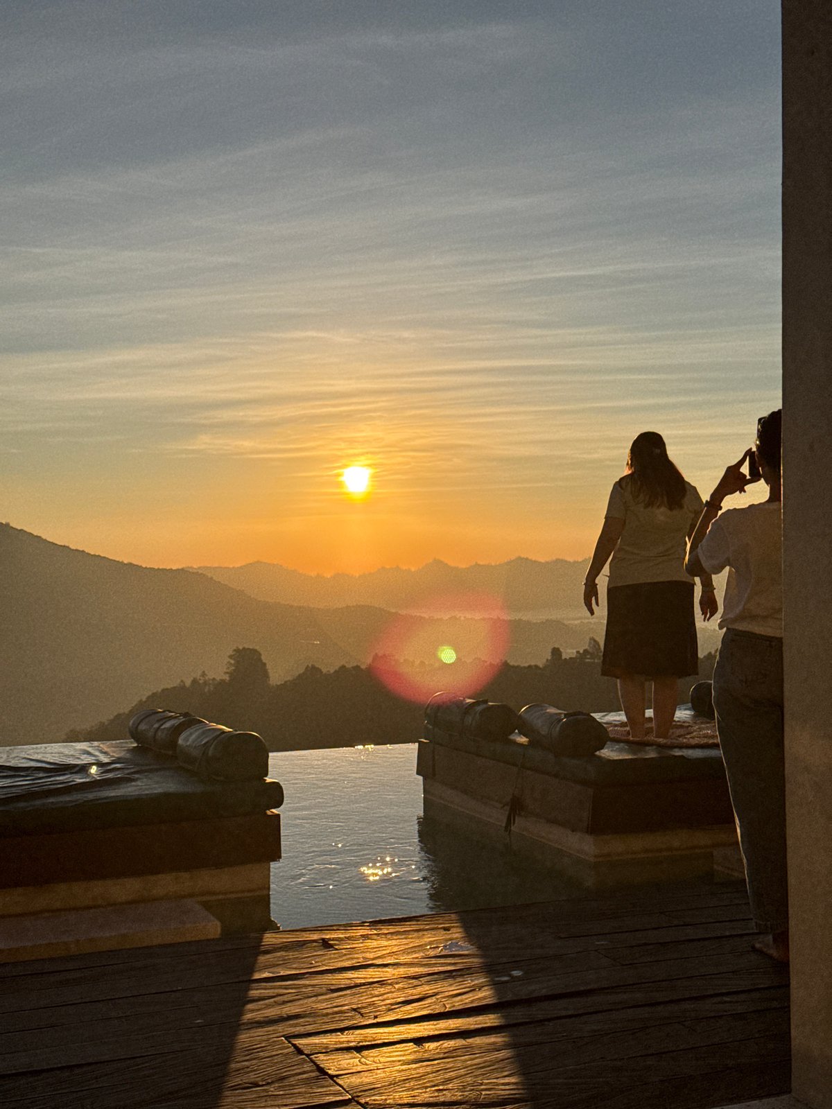 Golden sunrise captured over Kintamani mountains, Indonesia