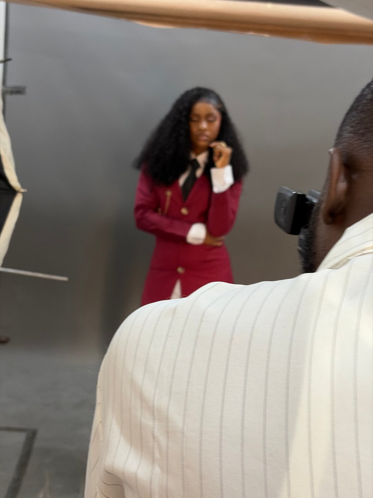 Professional photography session captures woman in Gura Top studio