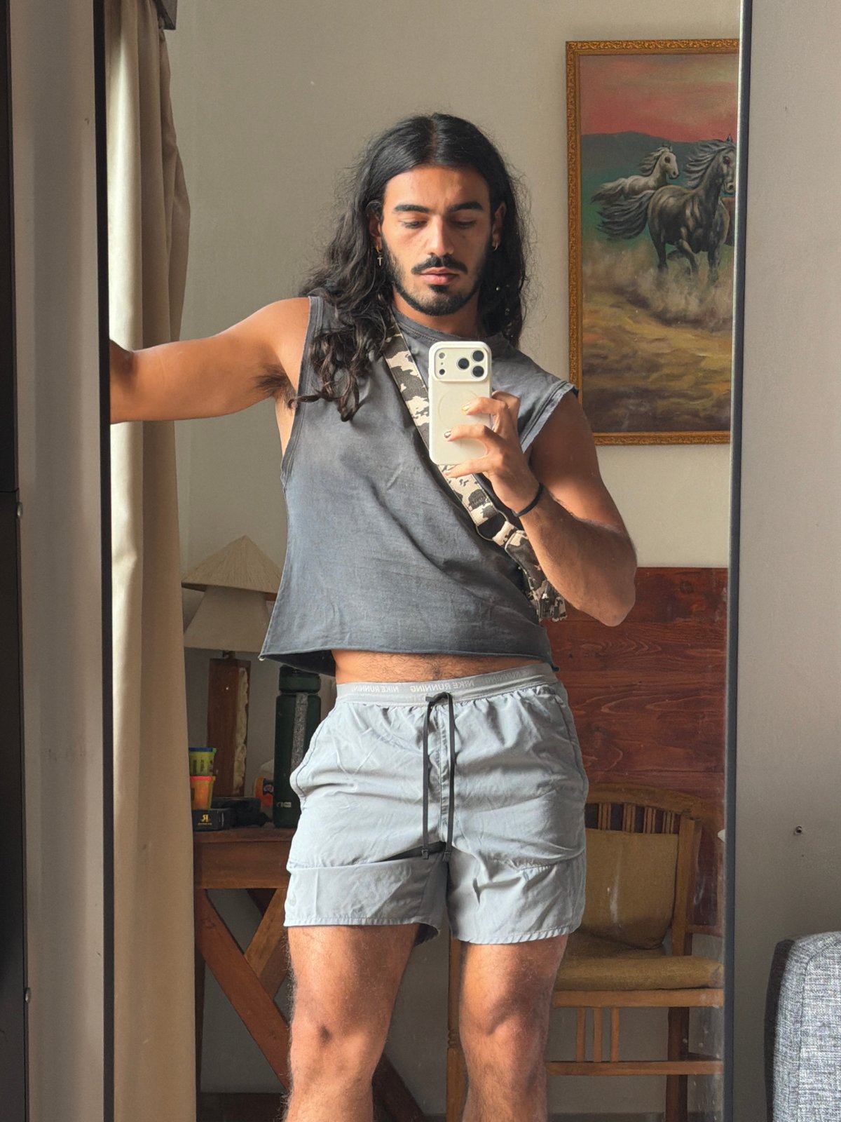 Mirror selfie session in a North Kuta bedroom, Bali