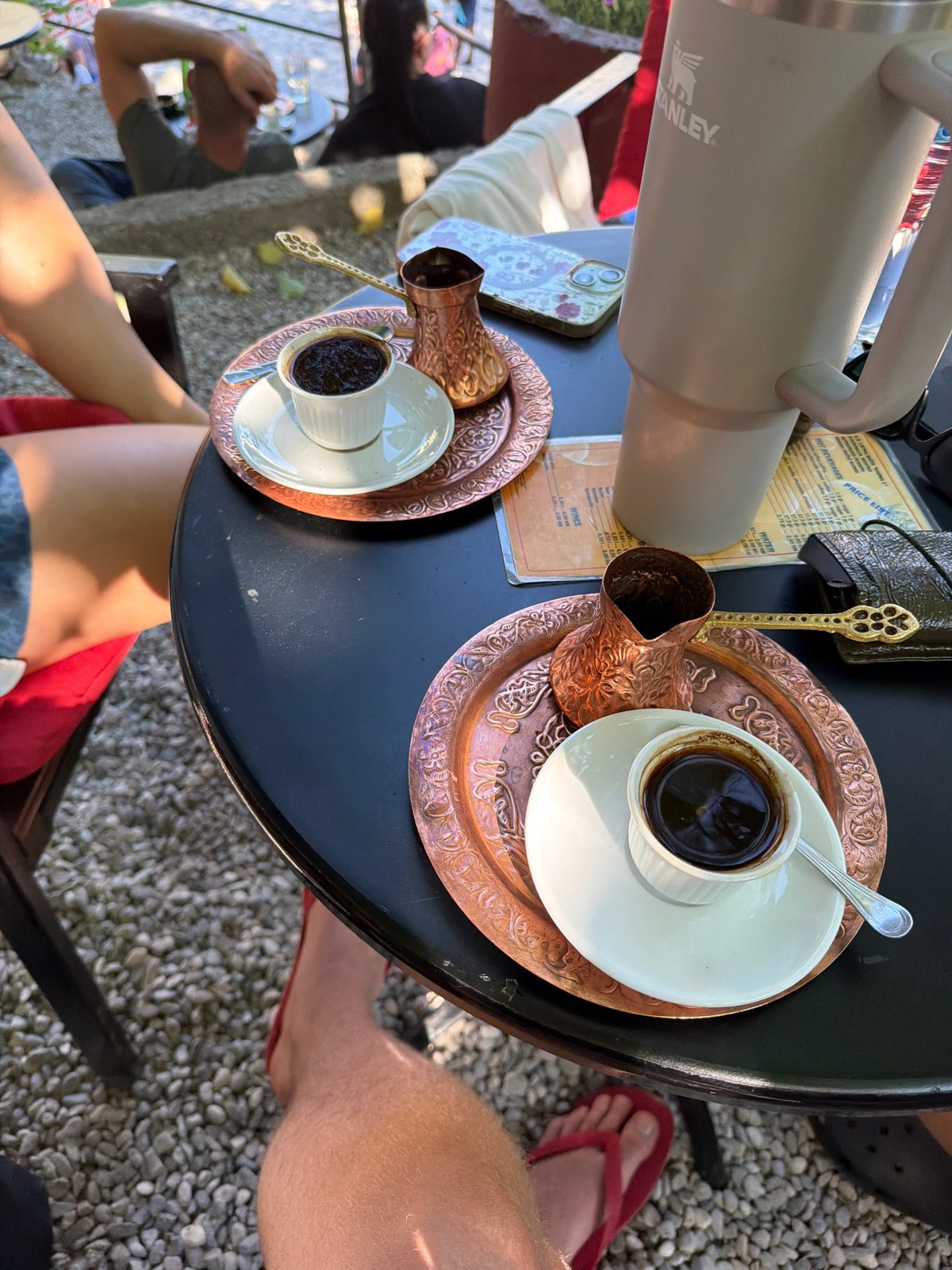 Turkish coffee and riverside shade in Mostar's old town