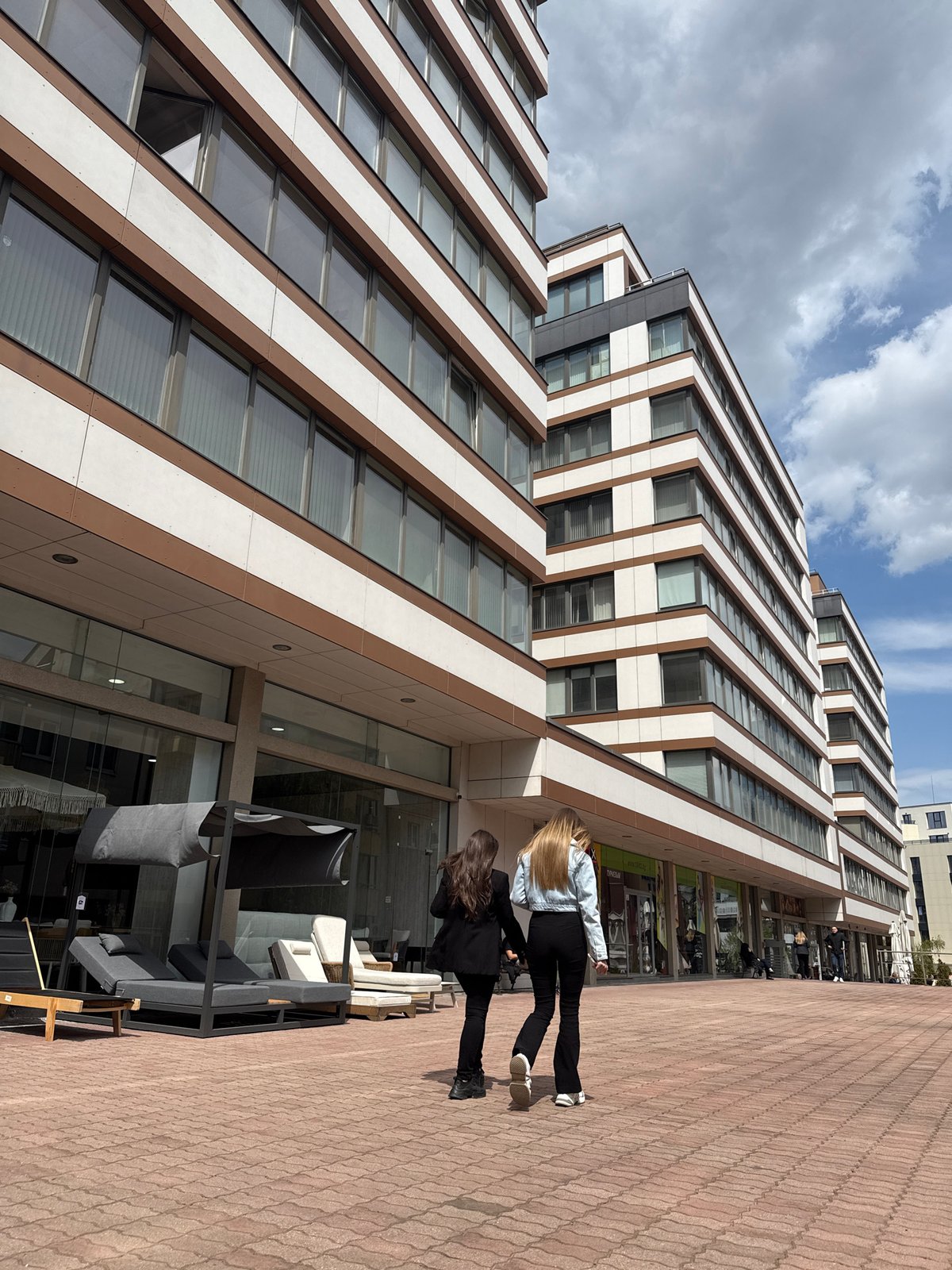 Modern banded building observed in Sofia, Bulgaria