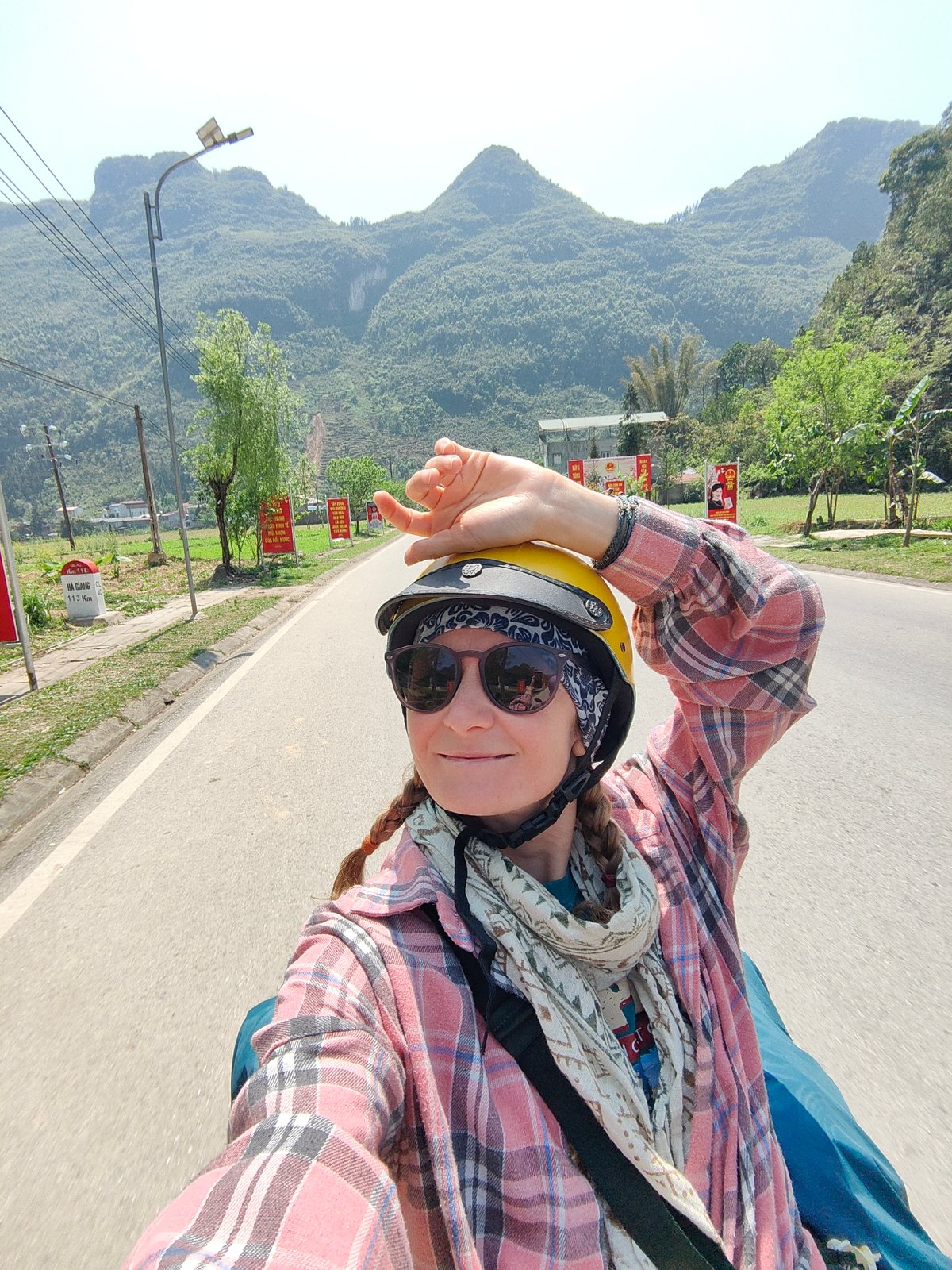 Motorbike travelers explore scenic mountains in northern Vietnam