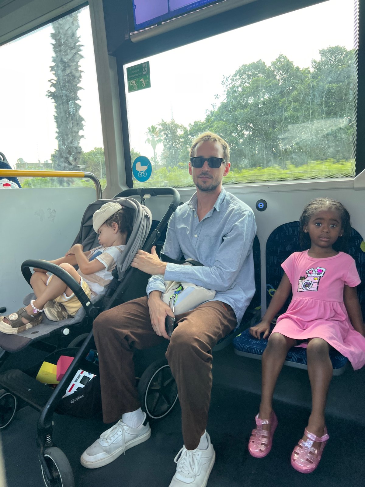 Morning commute snapshots on public transit near Haifa