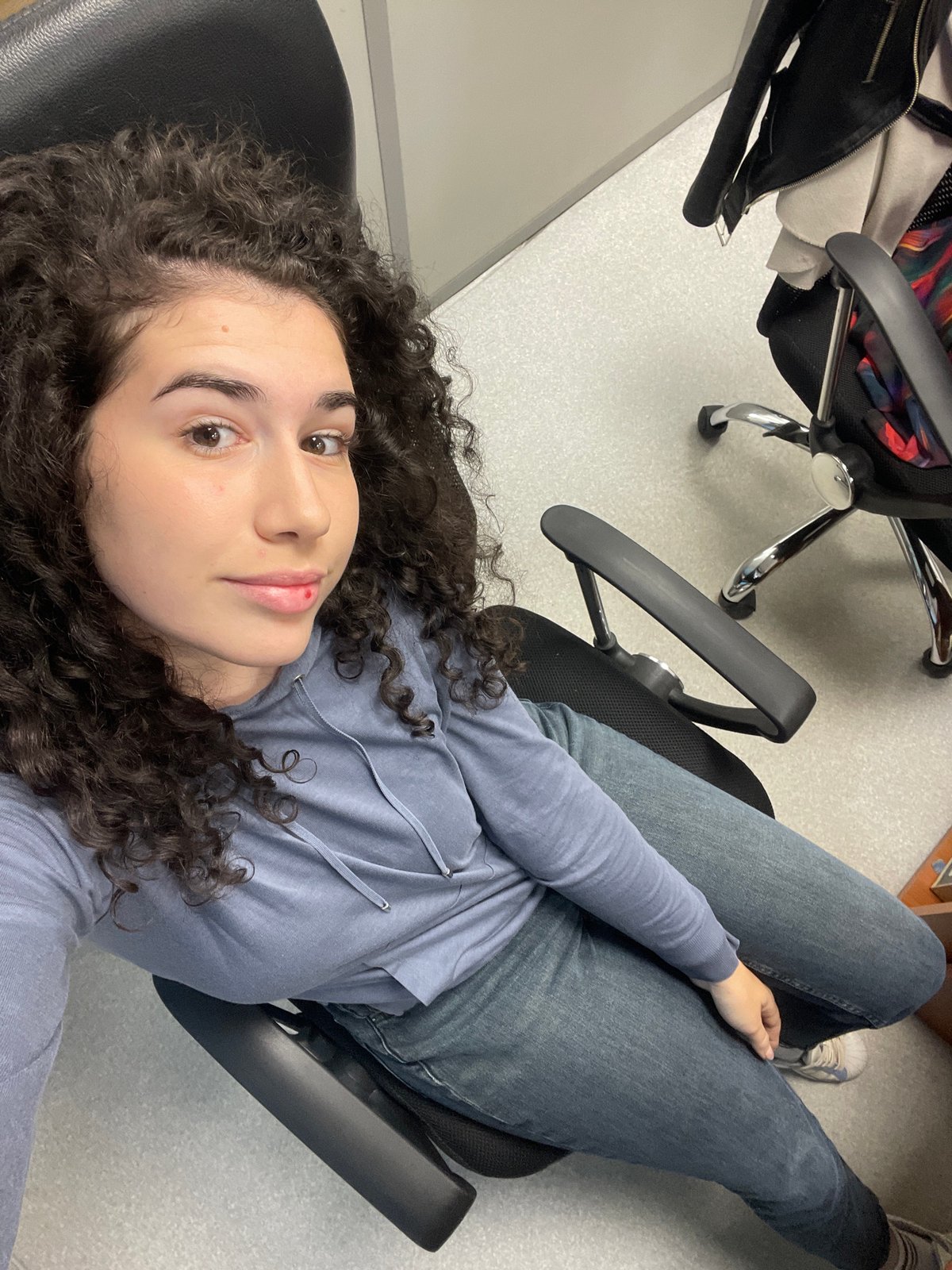 Early morning office selfies during Sofia rainstorm documented
