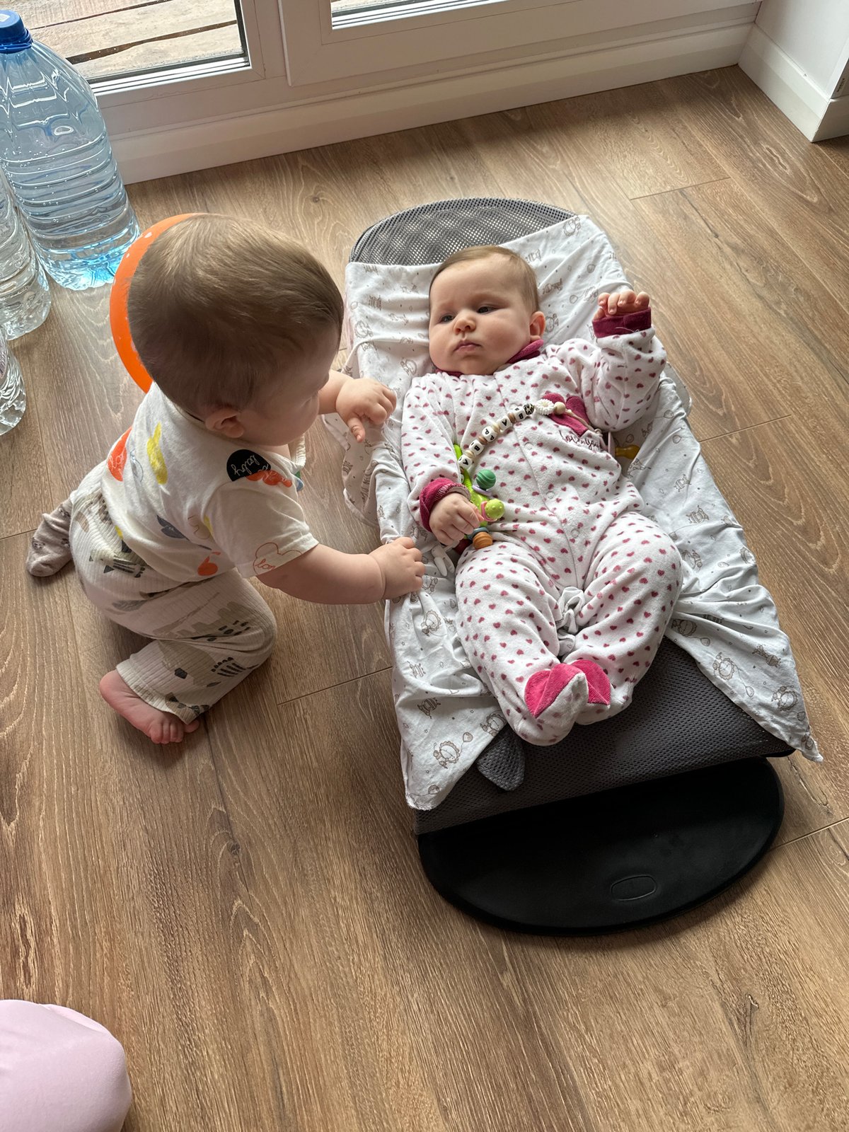 Family with infants shares takeout meal in Chaikovsky, Russia