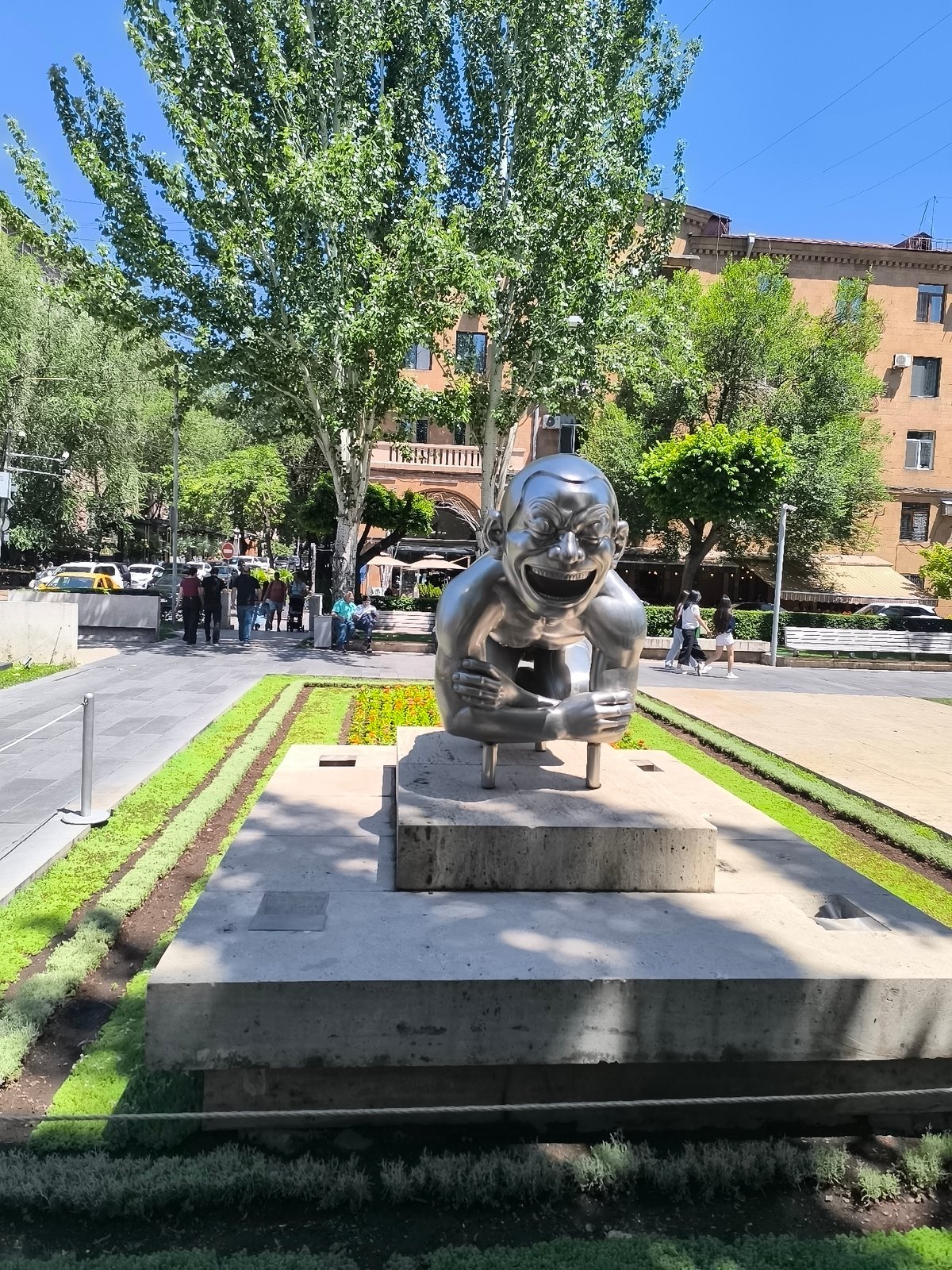 Sculpture and art installations across a museum and public grounds