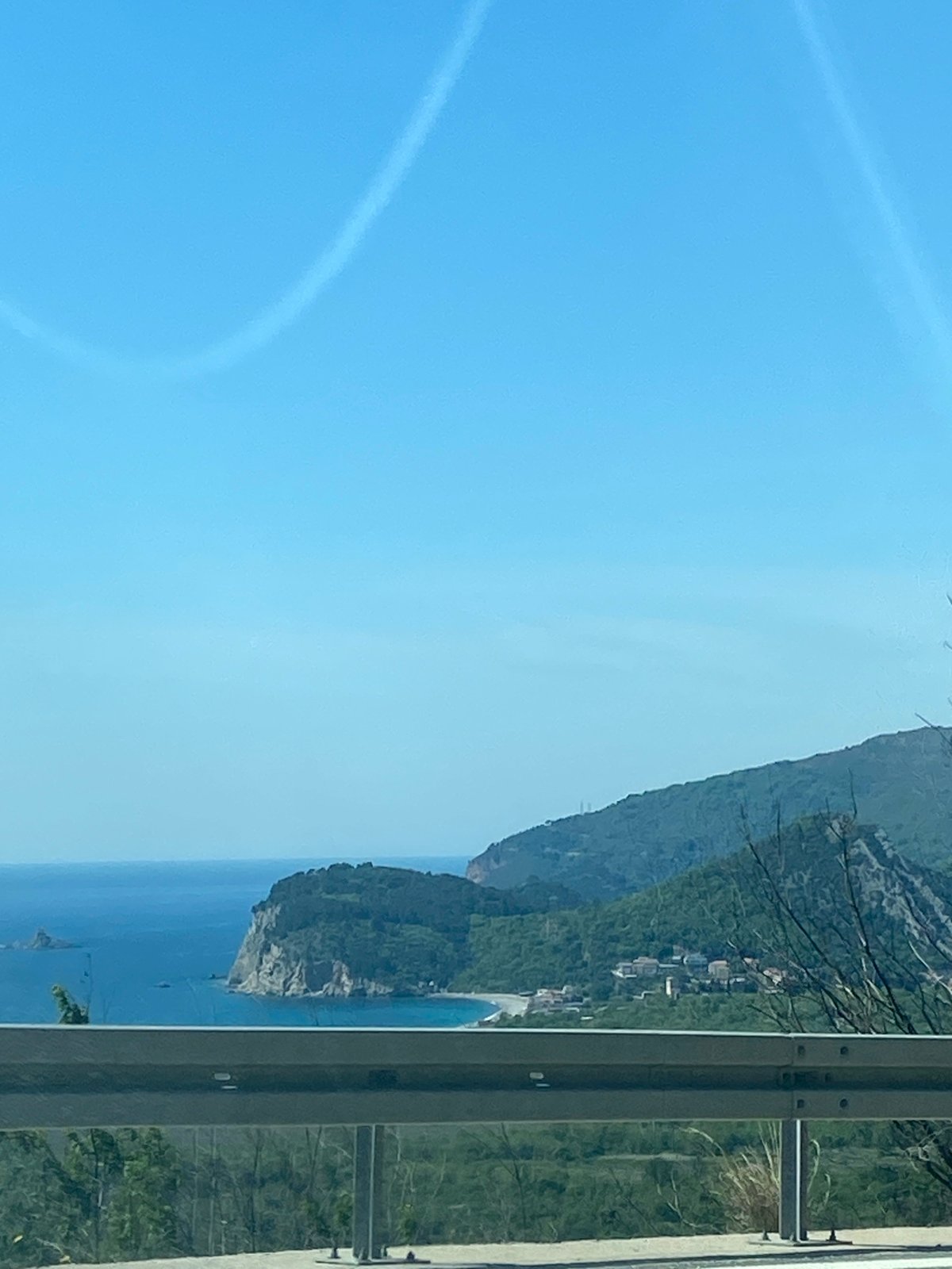 Coastal view captured from Kanjoši overlooks Adriatic Sea