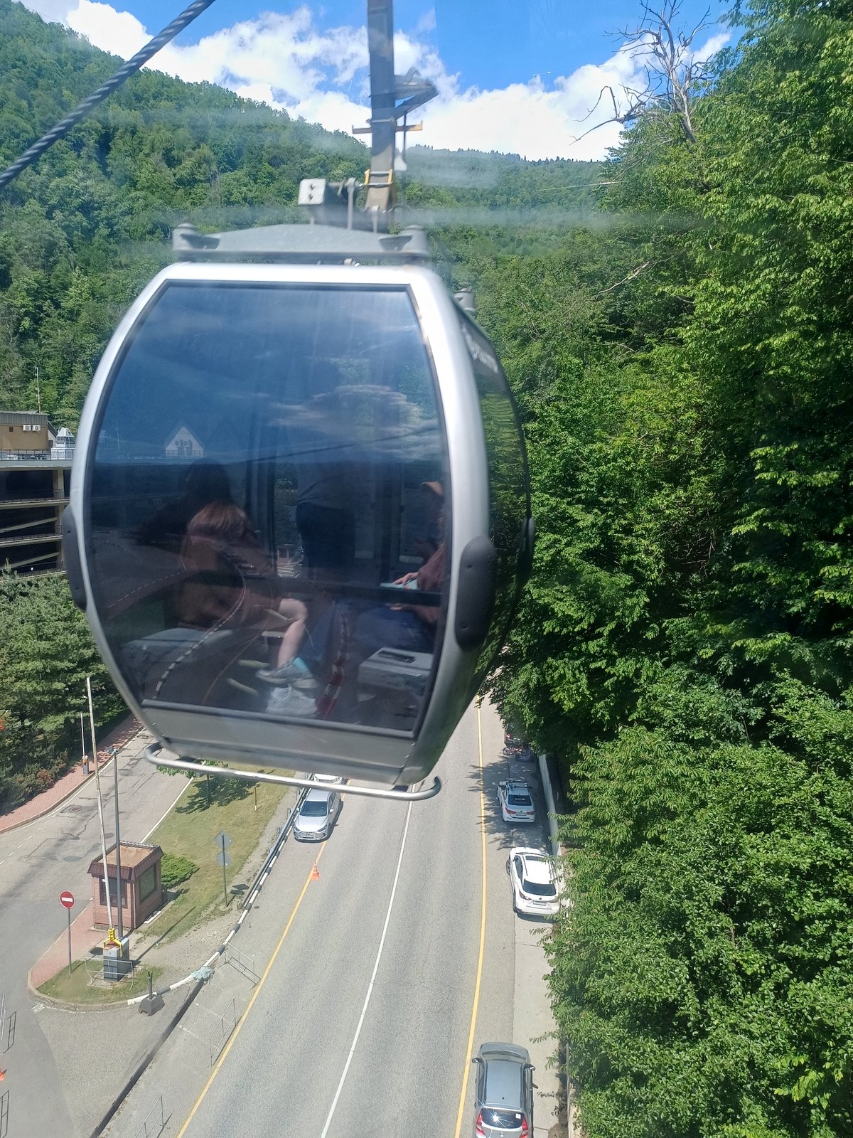 Gondola ride documented in Estosadok, Russia on sunny day