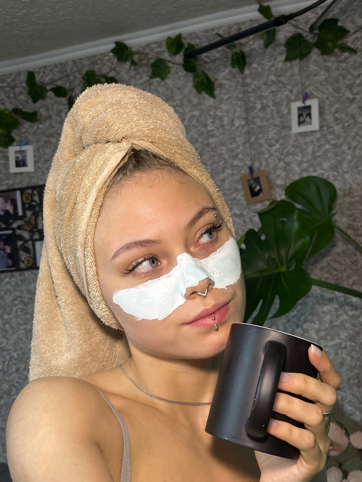 Early morning skincare routine documented in Foki, Russia