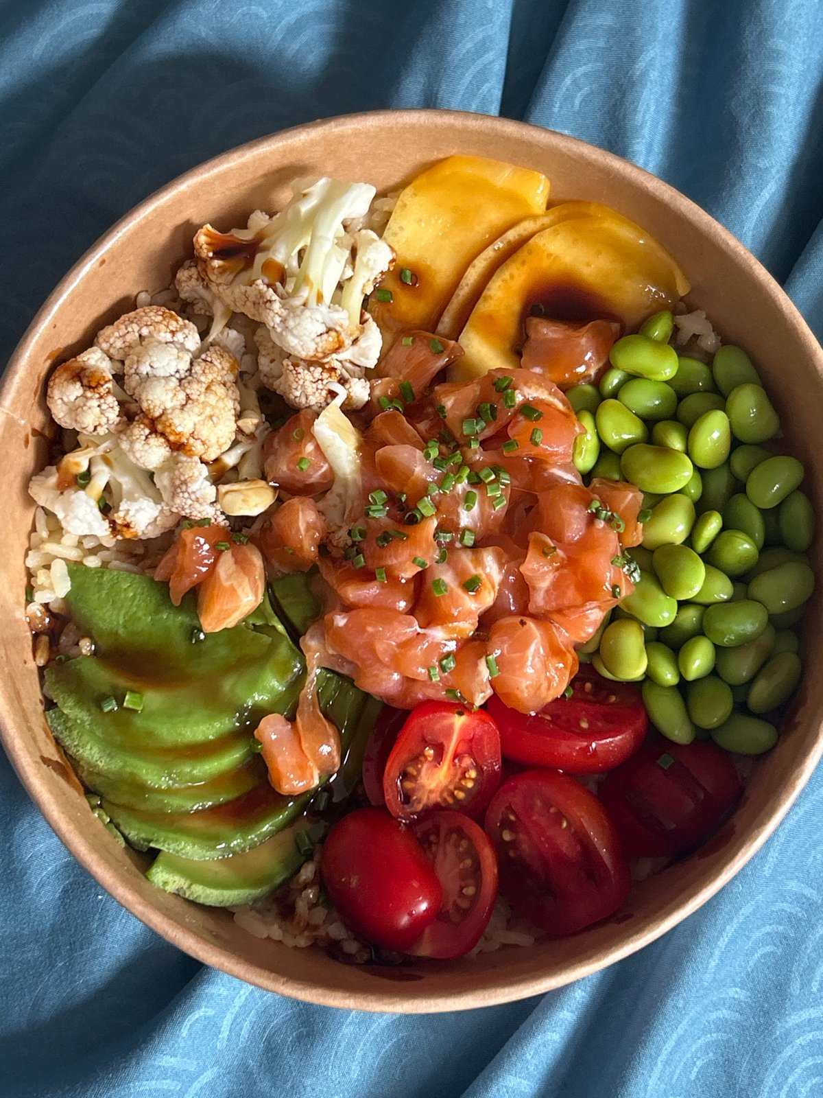 Poke bowl in Sofia, photographed from every angle