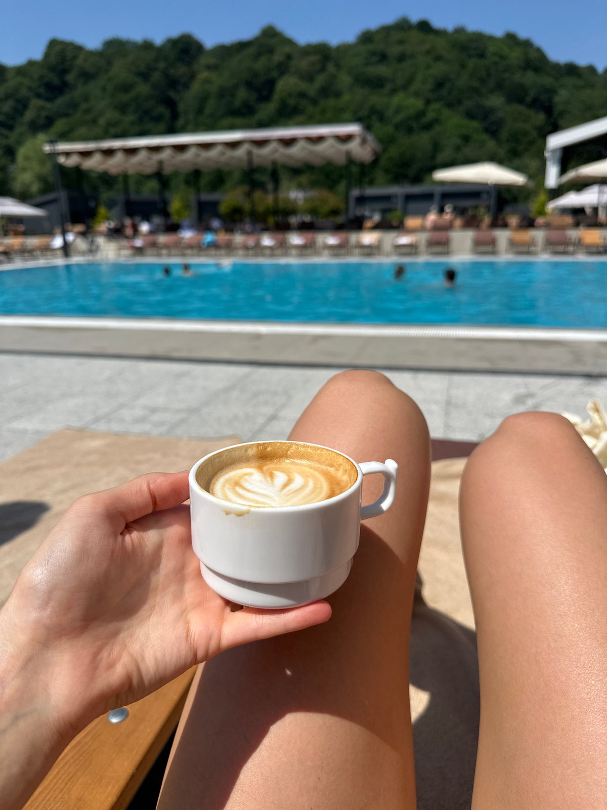 Lazy poolside morning at a Russian resort