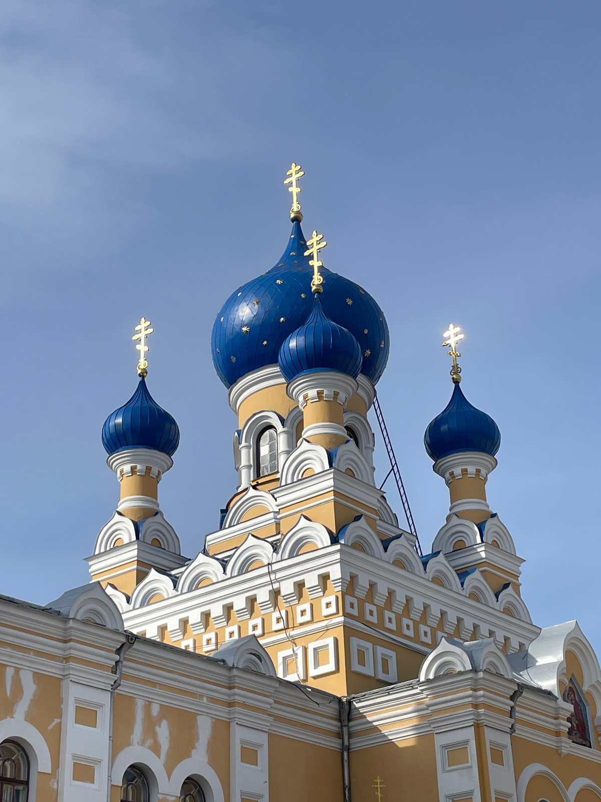 Orthodox domes and summer blooms in Brest, Belarus