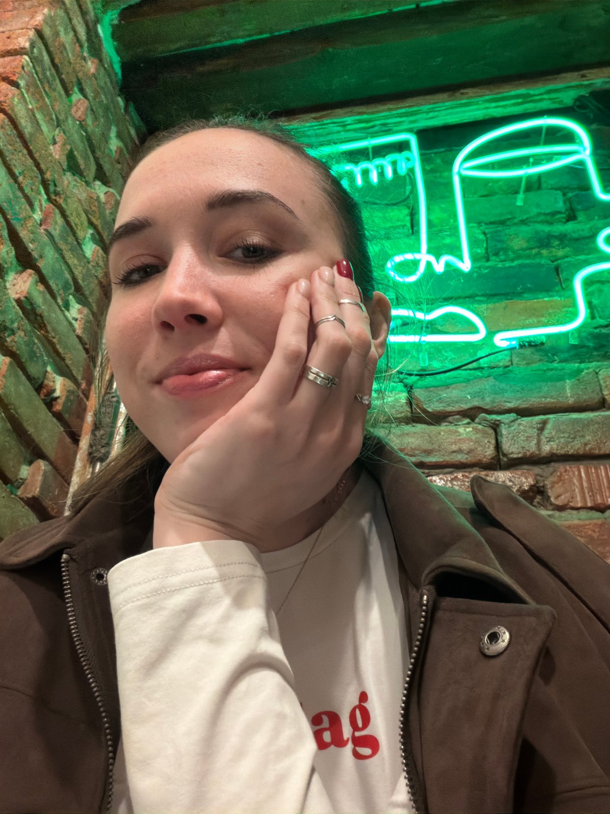 Woman visits decorated pub in Rostov-on-Don, drinks cherry beer