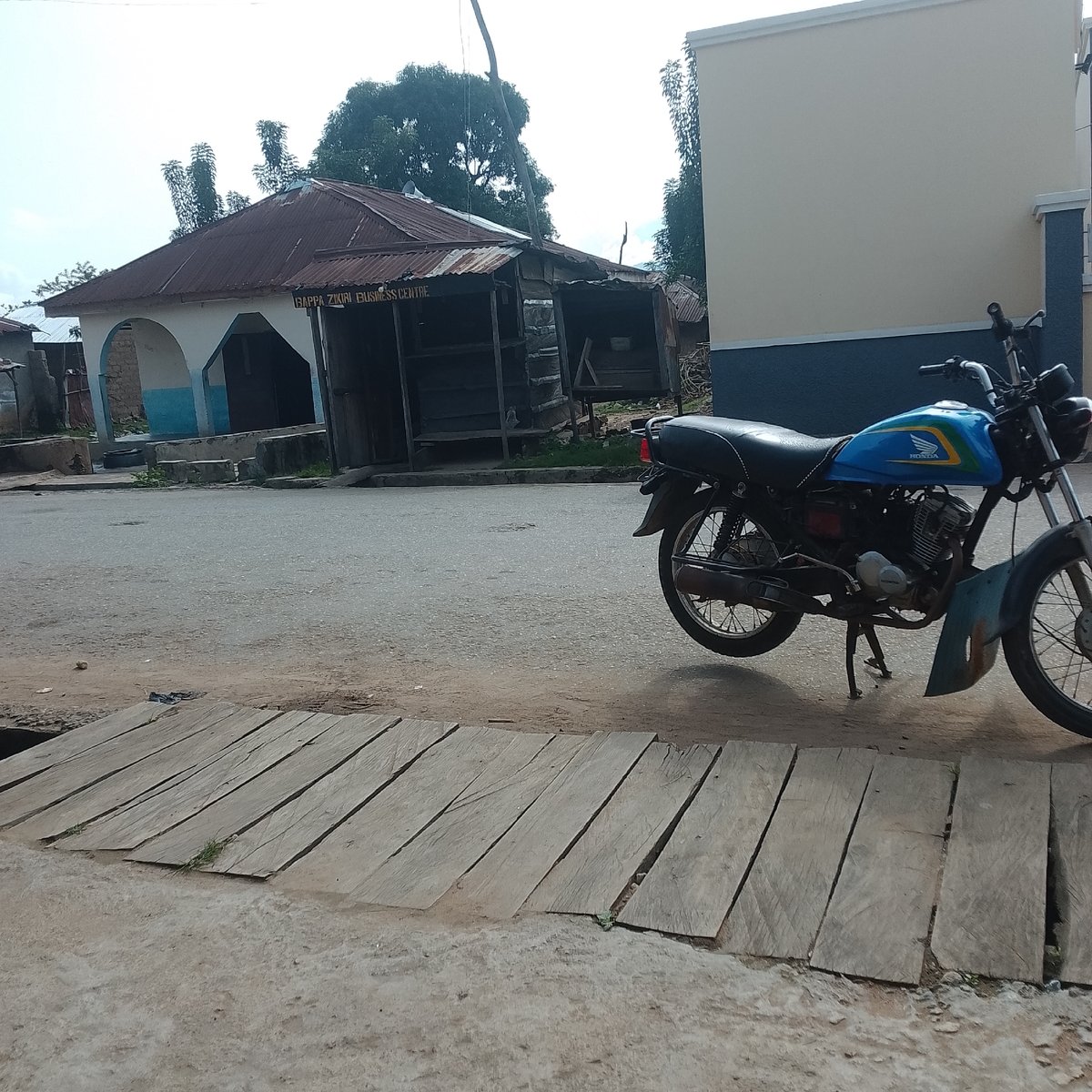 Tropical semi-rural streets, construction sites, and palm-lined paths