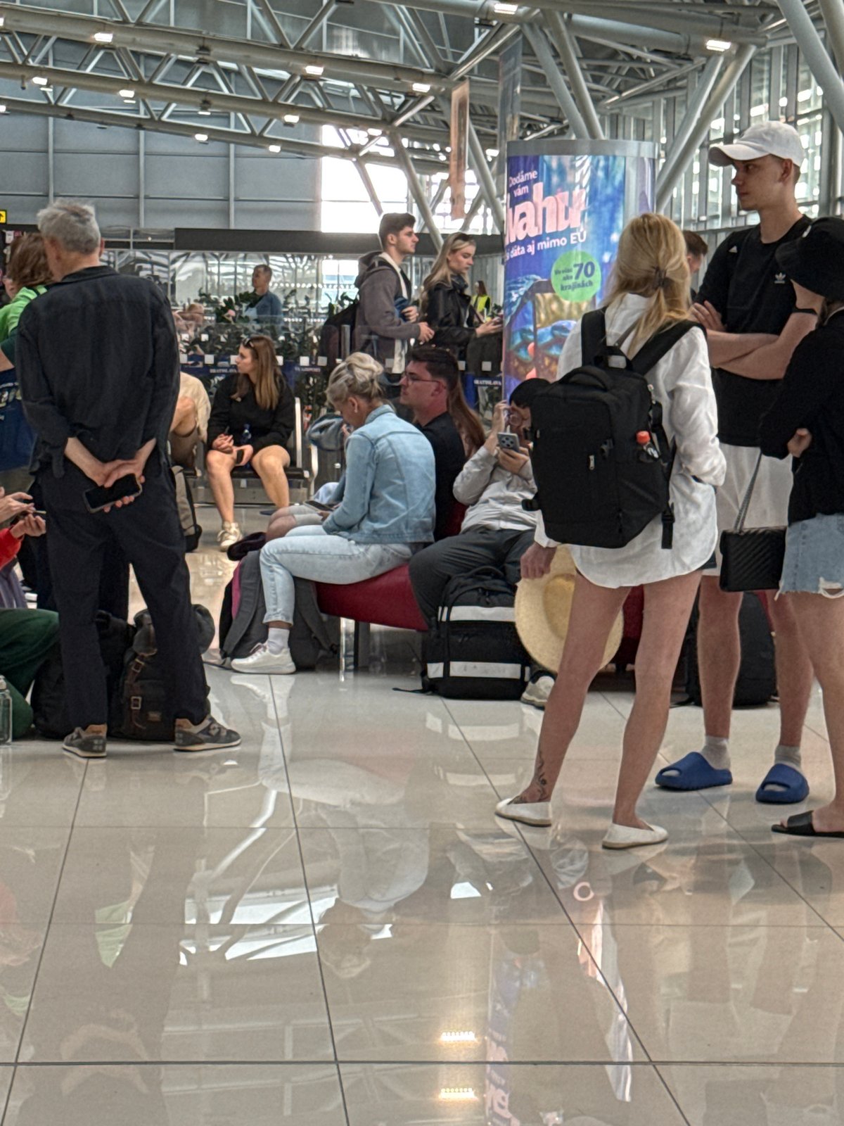 Early morning scenes from Bratislava Airport terminal