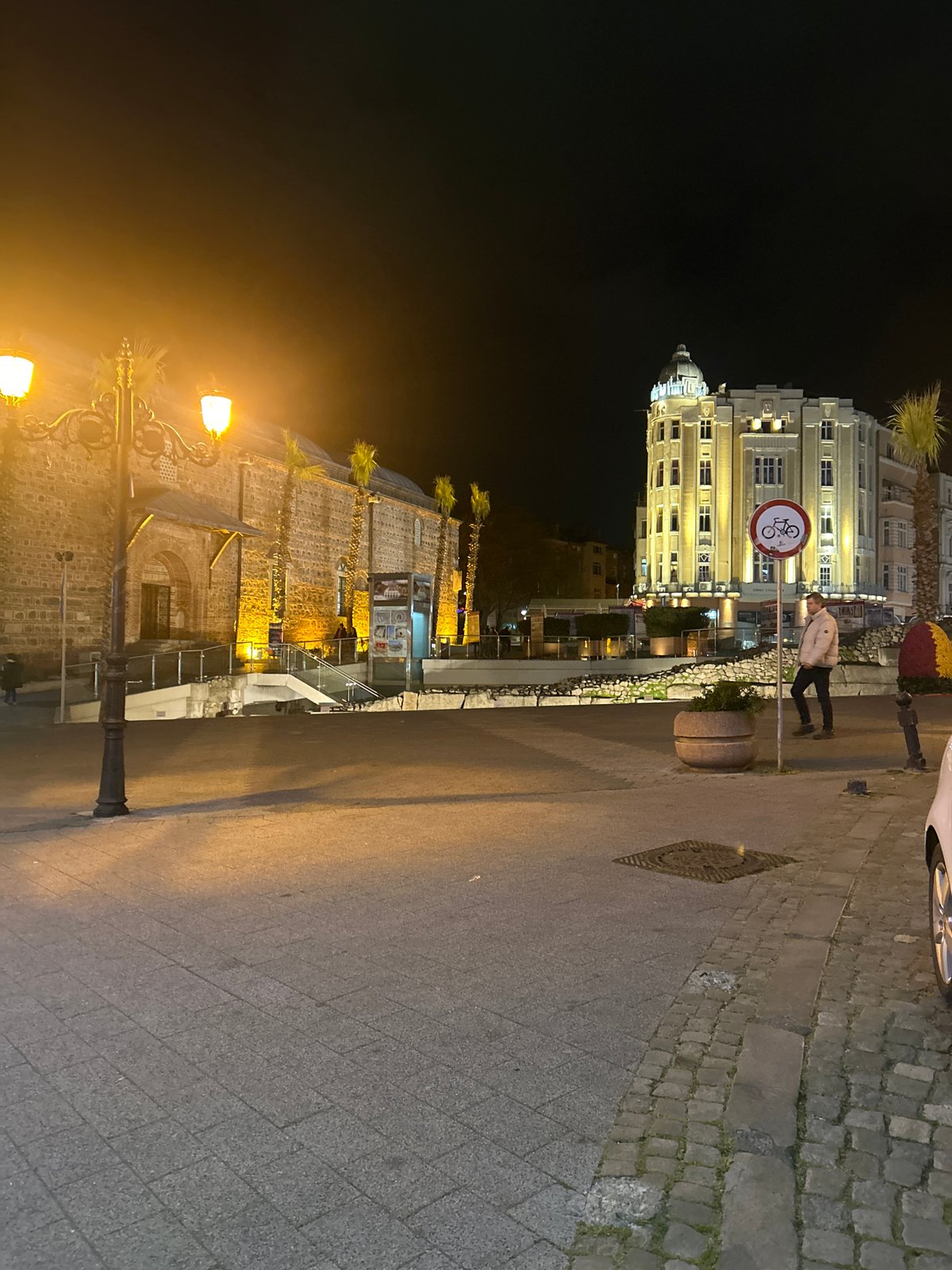 Evening street scenes captured in historic Plovdiv district